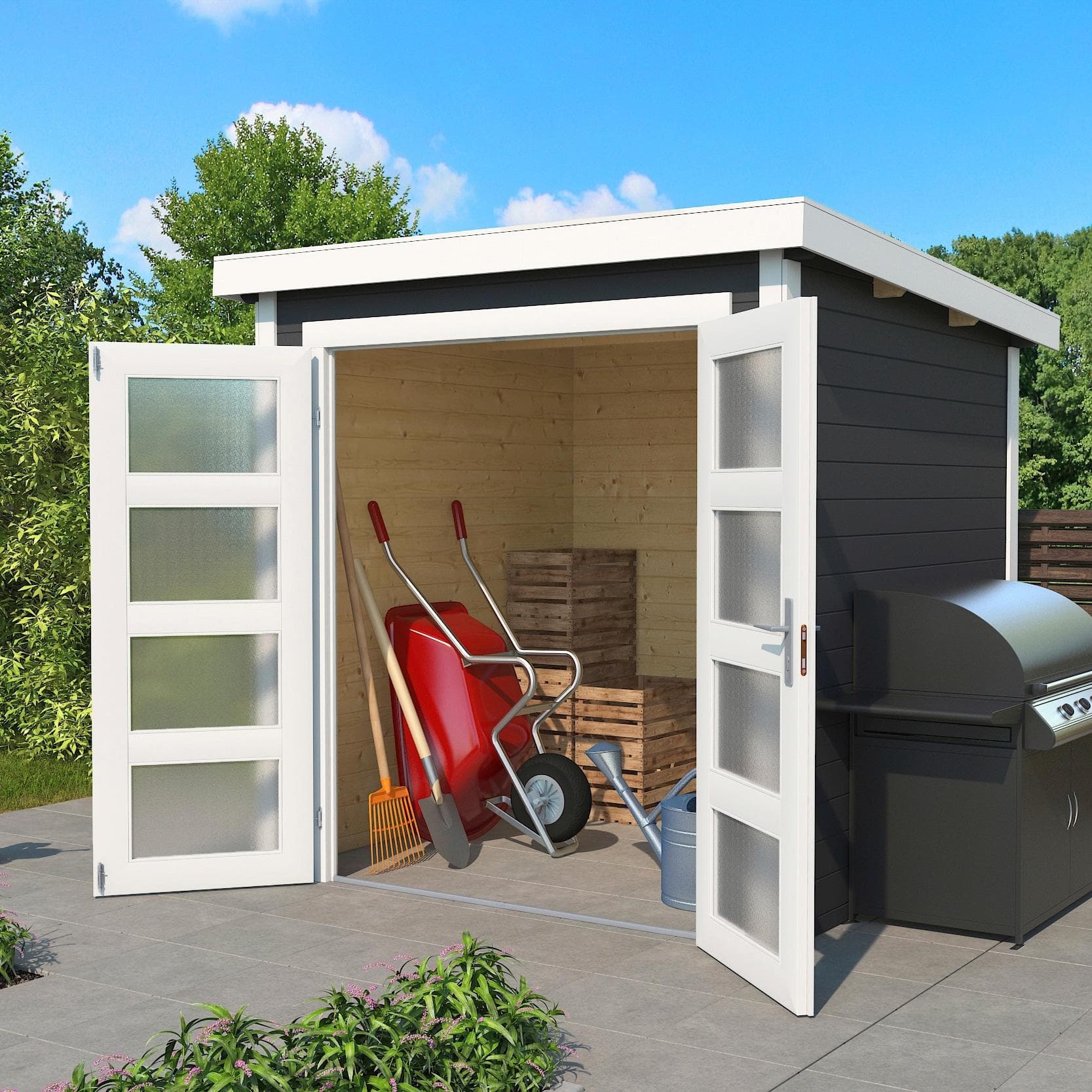 Lasita Maja Gartenhaus Zambezi 1 Carbongrau Blockbohlensystem