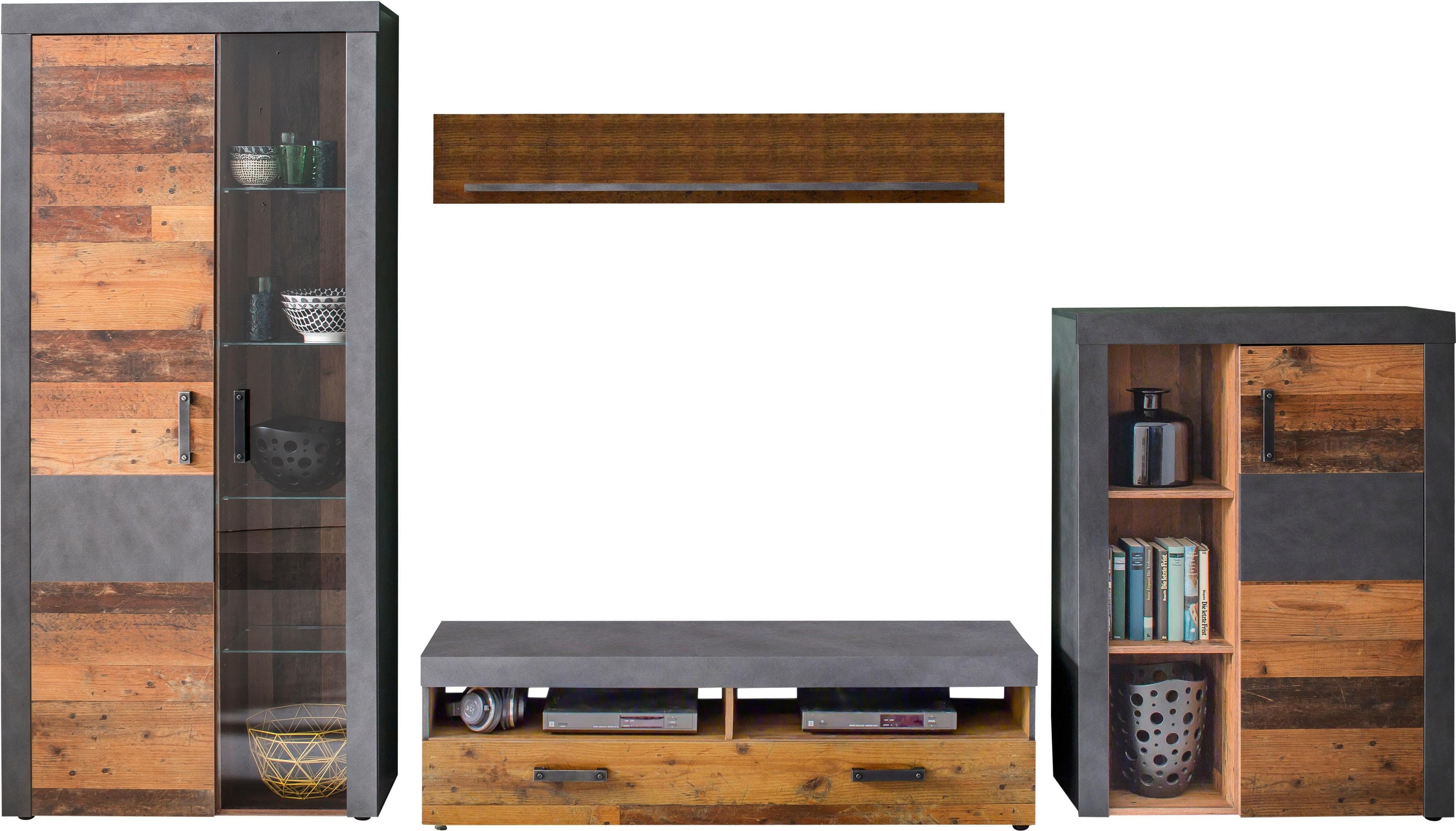 Wohnwand INOSIGN Ilana Grau Industrial Style