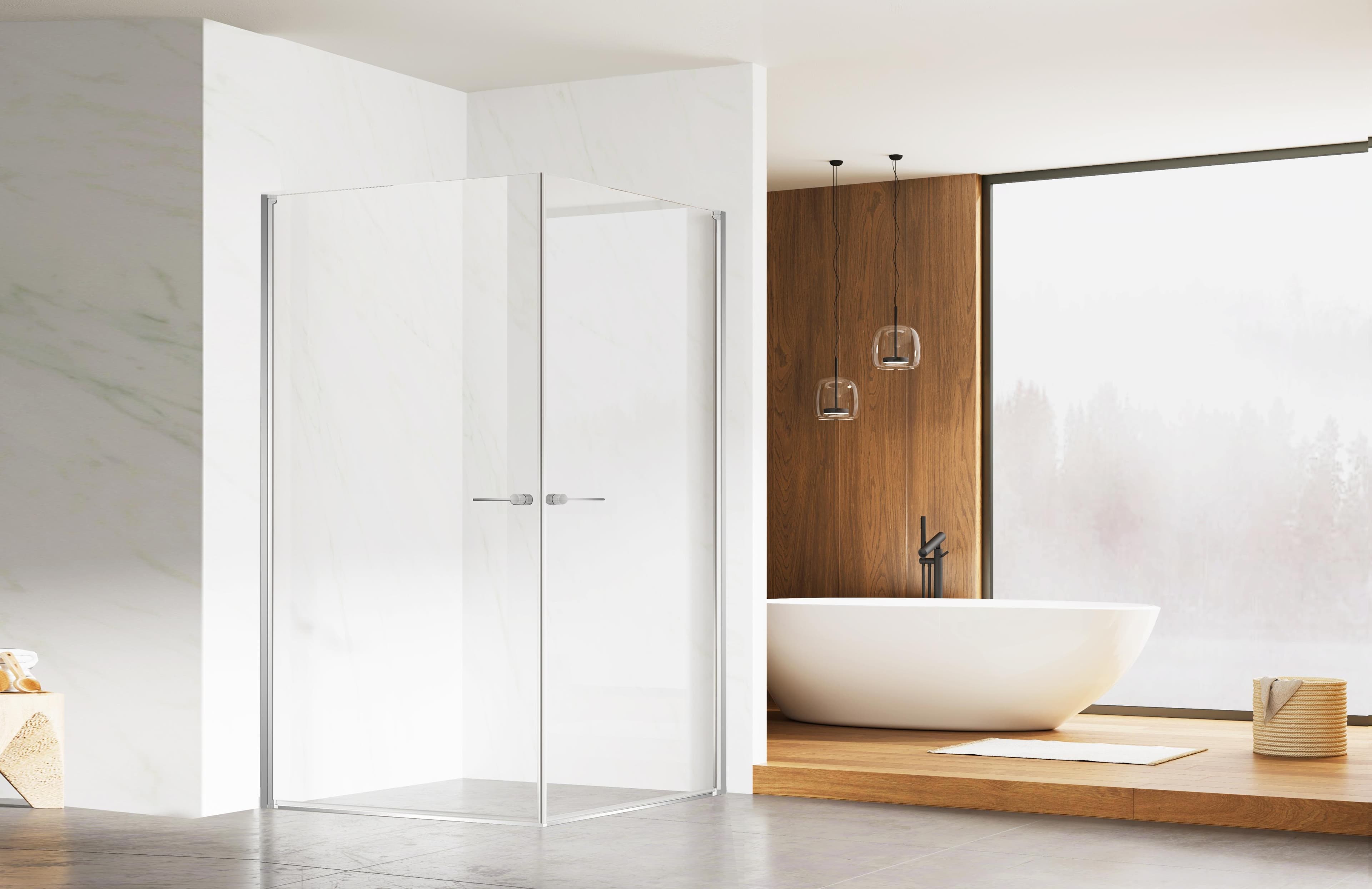 Eckdusche WELLTIME "Firenze" Silberfarben