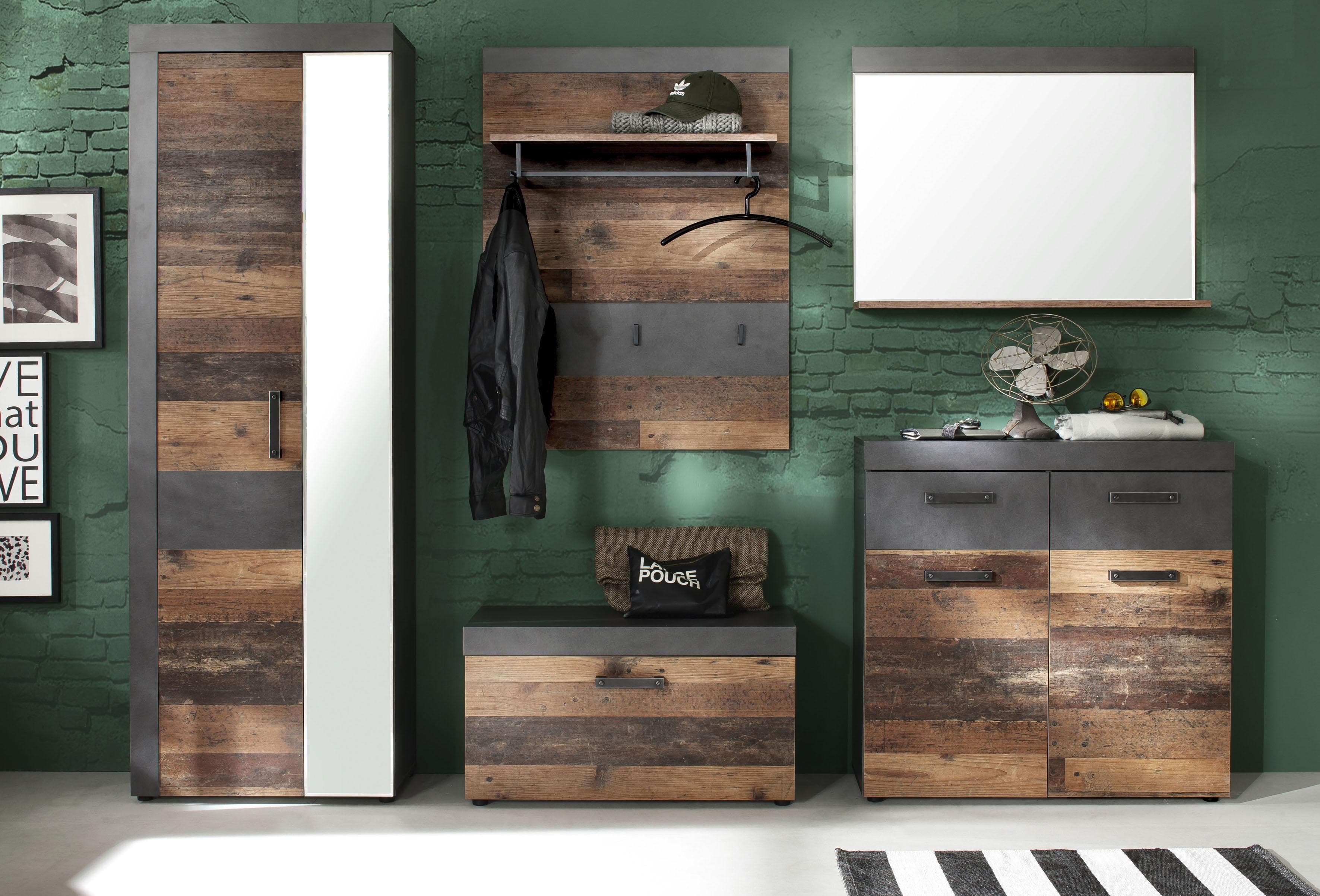 Garderoben-Set INOSIGN Ilana 5-tlg. Industrial Style Grau
