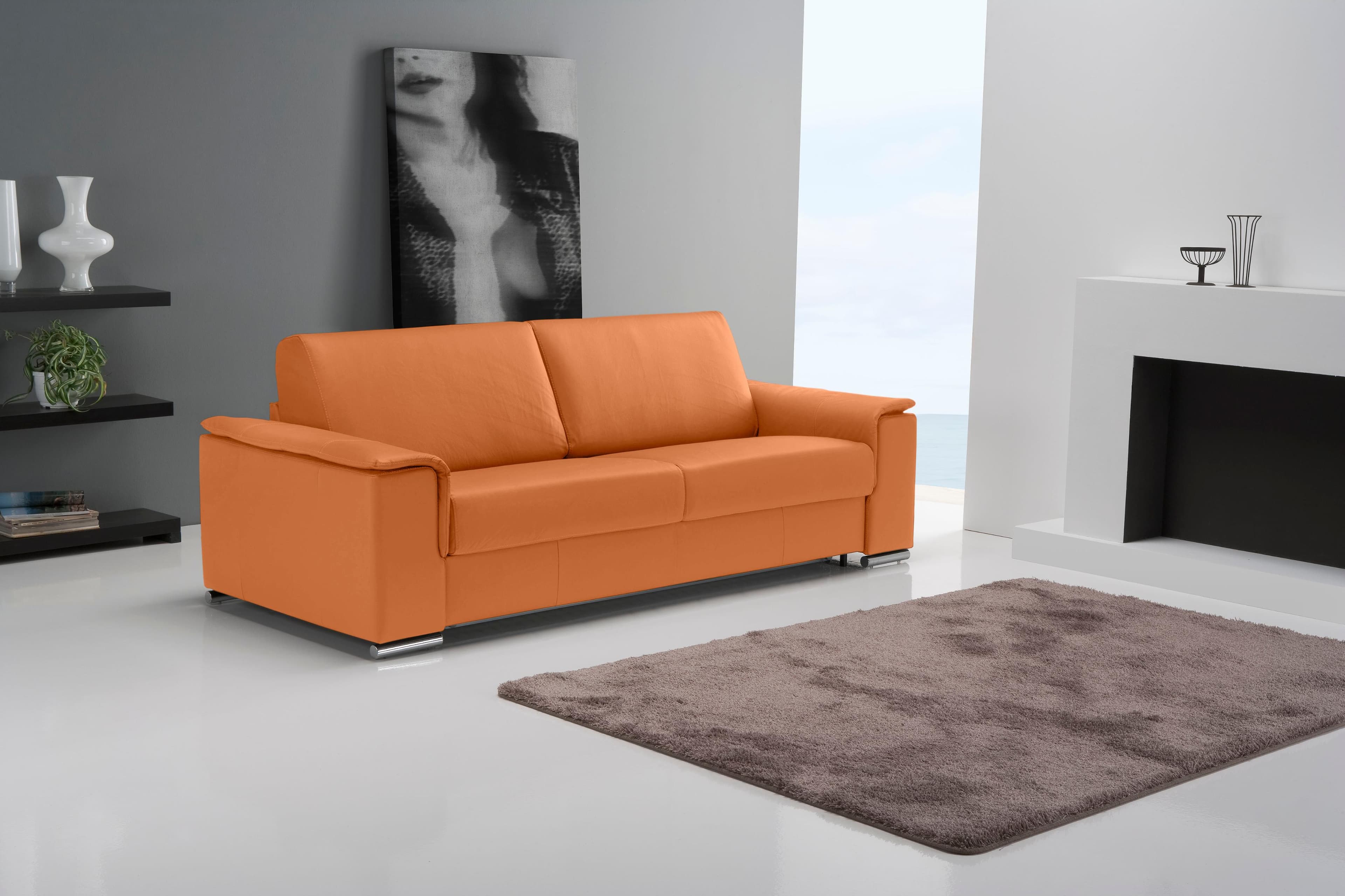 EGOITALIANO Sofa Cecilia 2,5-Sitzer Orange Leder