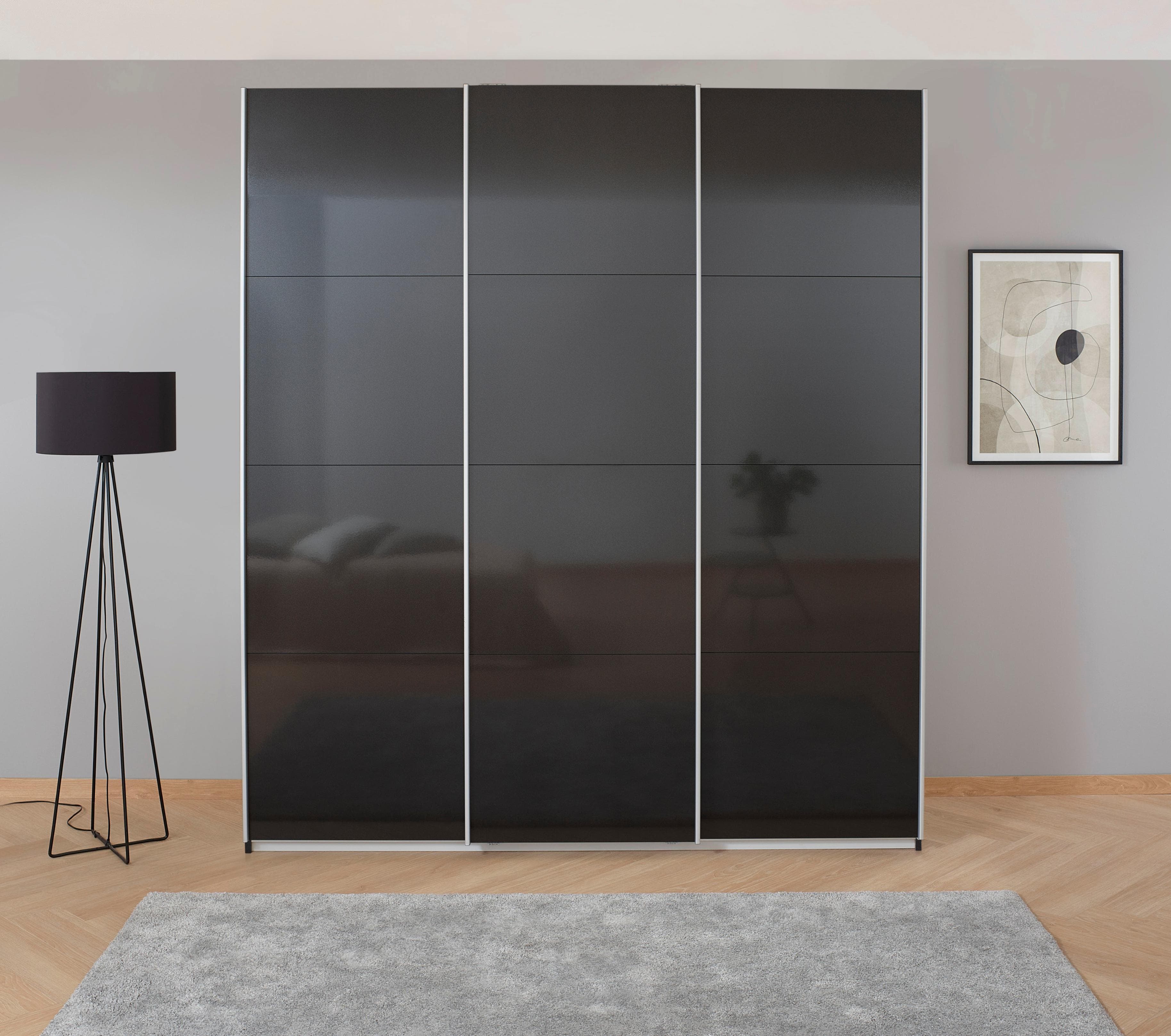 Rauch Schwebetürenschrank KOLUNA Hochglanz Grau