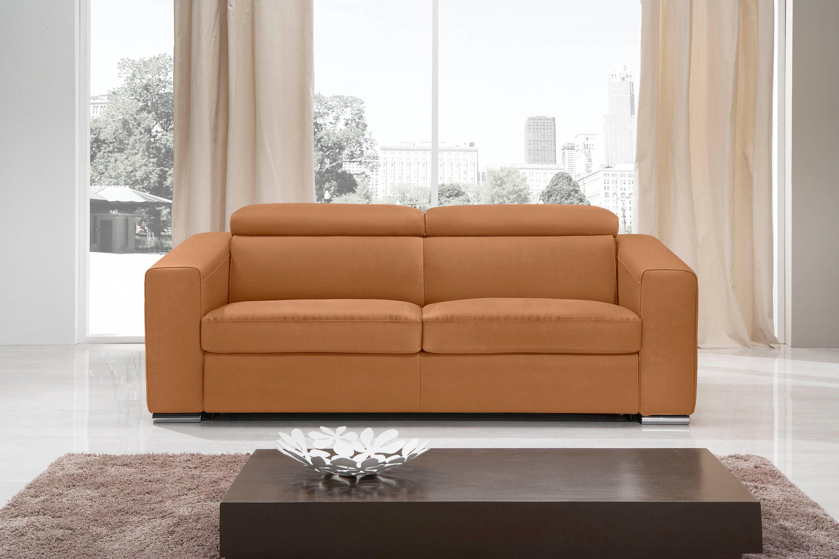 EGOITALIANO 2,5-Sitzer Cabiria Design Sitzkomfort Cognac
