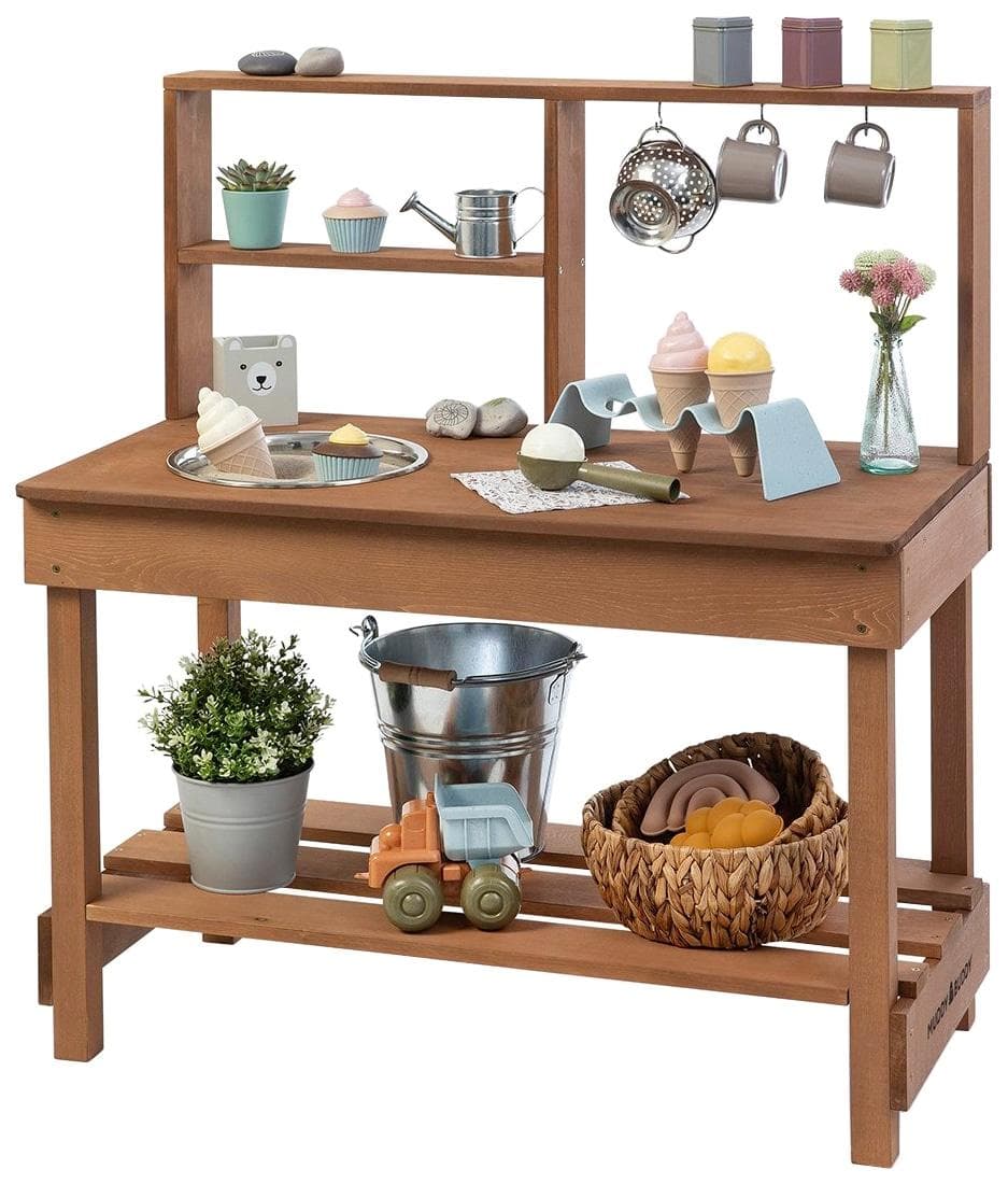 MUDDY BUDDY® Outdoor-Spielküche Mud Starter Holz Kakaobraun FSC®