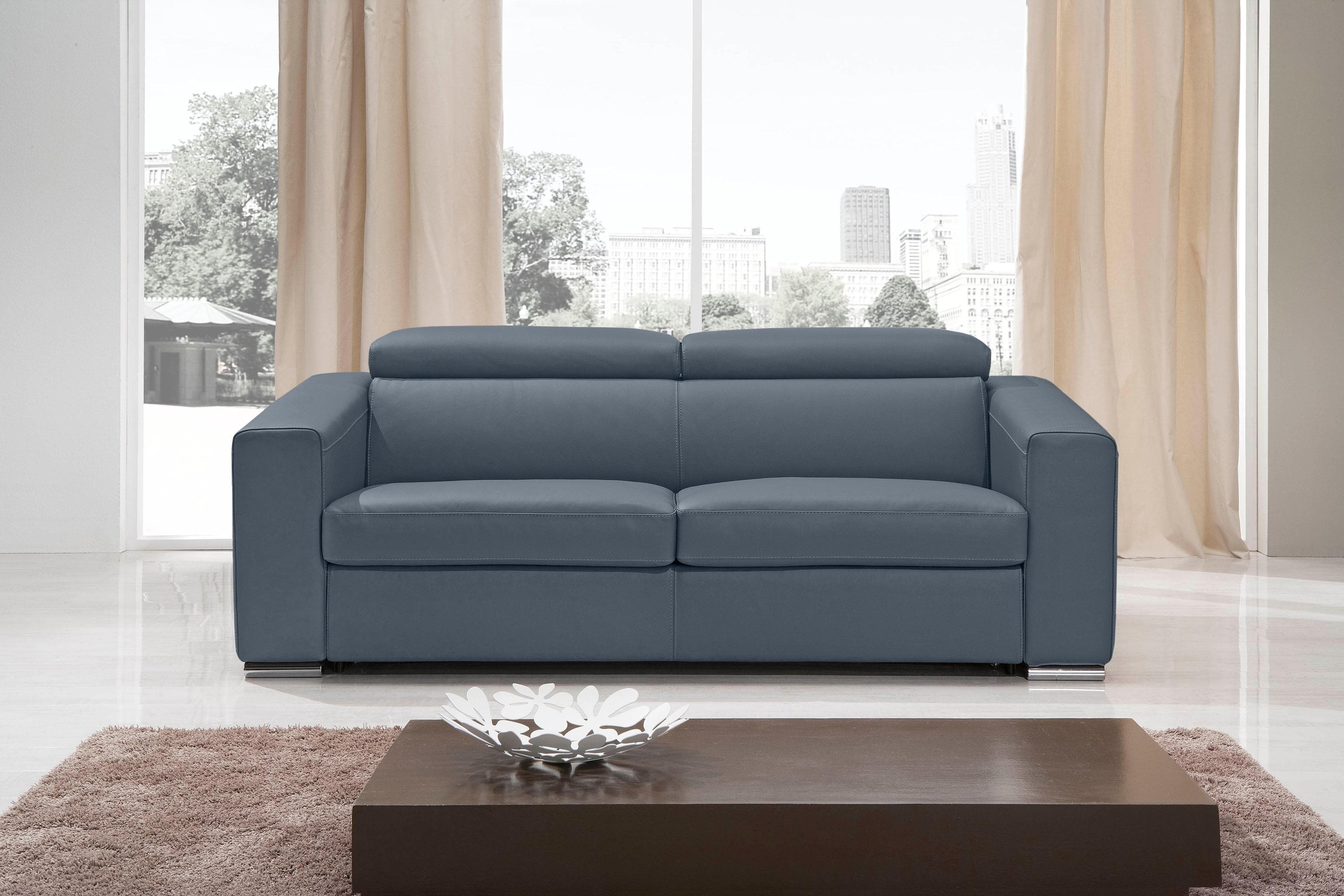 EGOITALIANO Schlafsofa Cabiria Design Grau Rindsleder