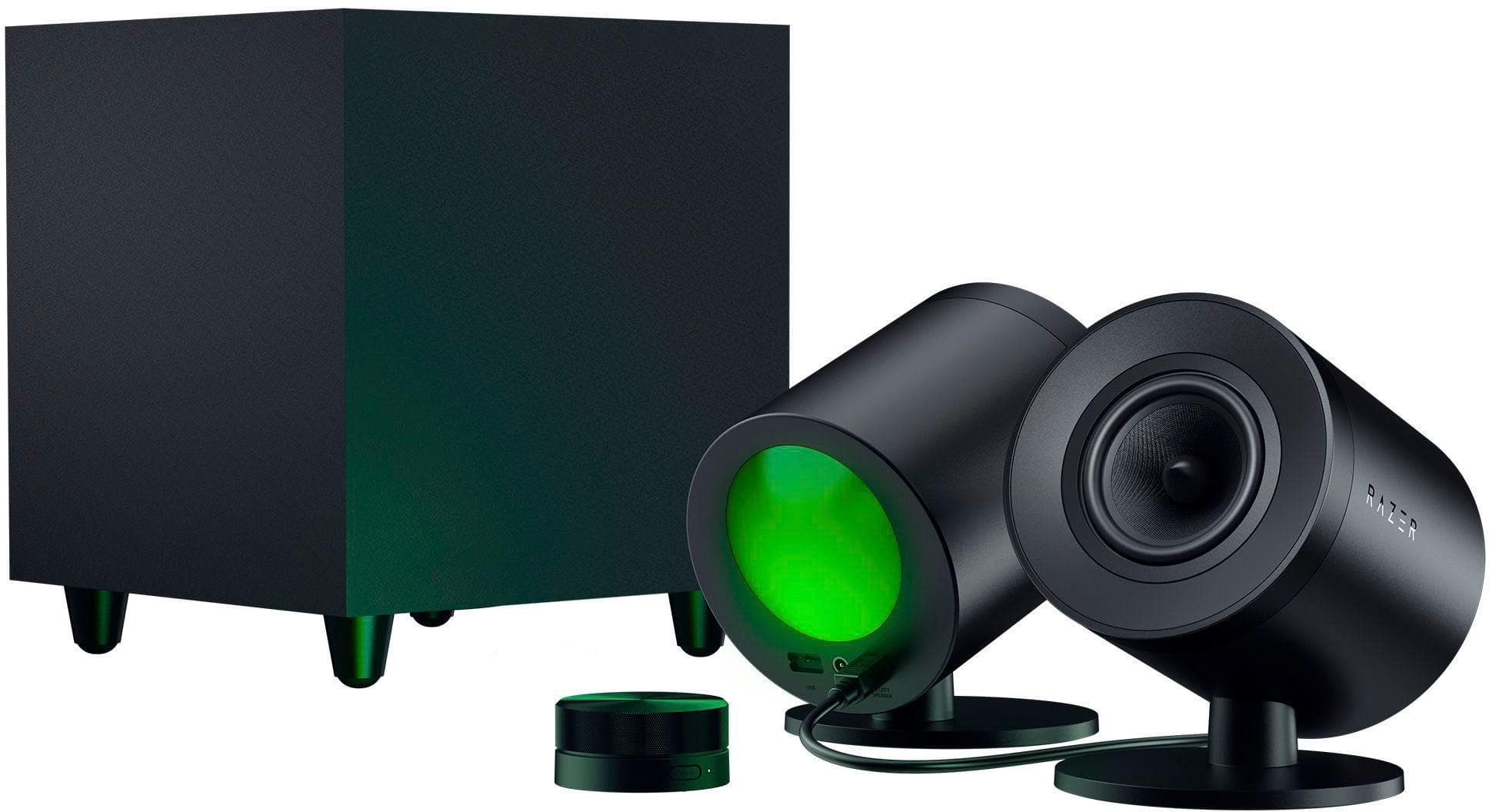 Razer Nommo V2 Pro Gaming-Lautsprecher Schwarz mit kabellosem Subwoofer