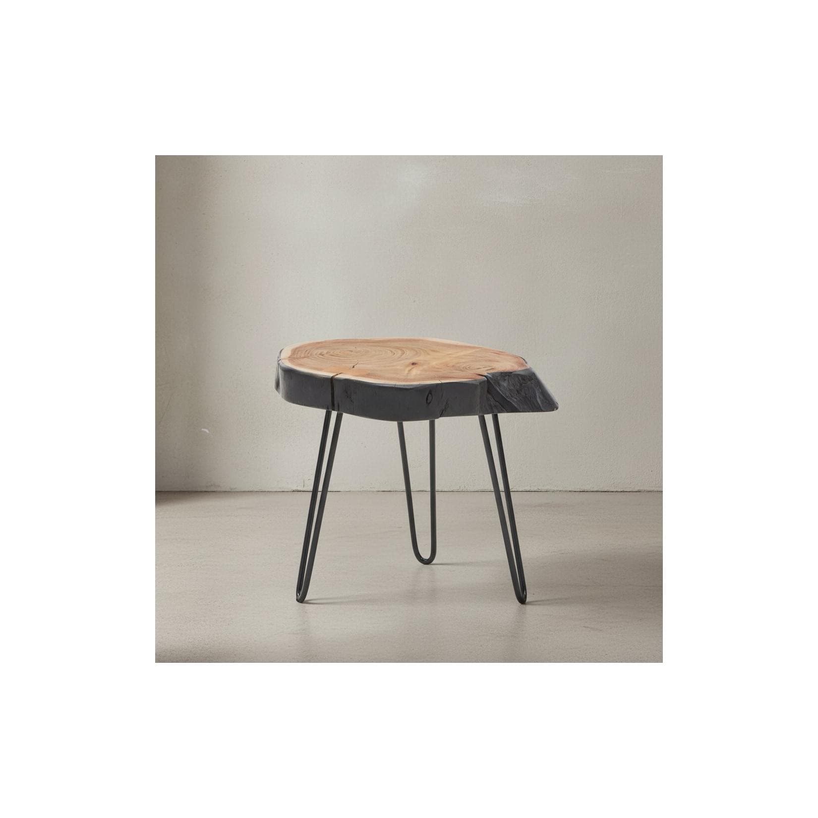 KADIMA DESIGN Beistelltisch Industrial-Stil Massivholz Akazie