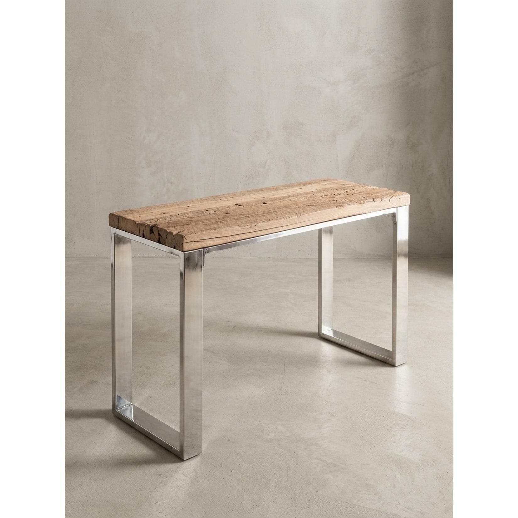 KADIMA DESIGN Industrial Konsolentisch Massivholz Akazie Upcycling 115 cm