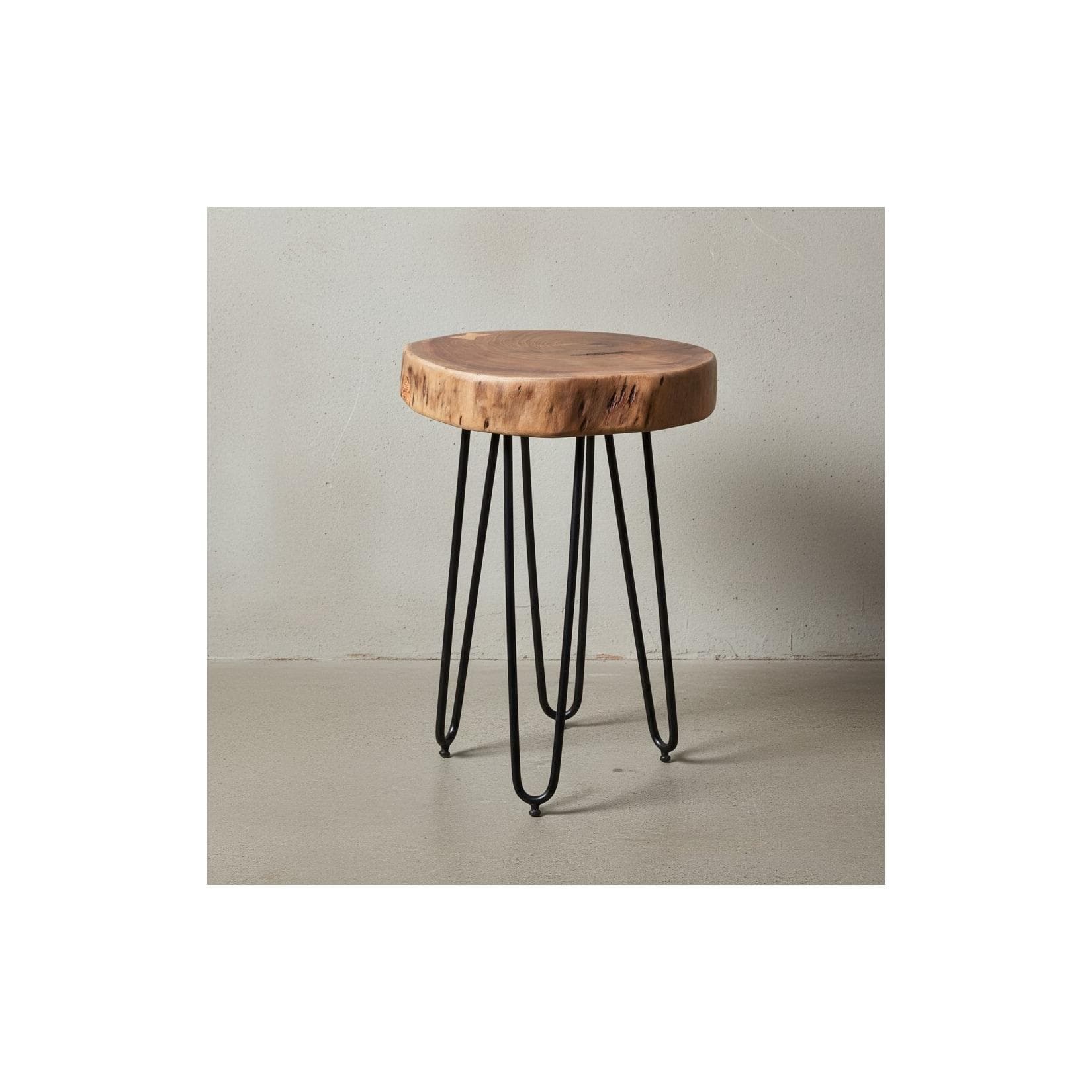 KADIMA DESIGN Beistelltisch BALU Massivholz Akazie Metallbeine