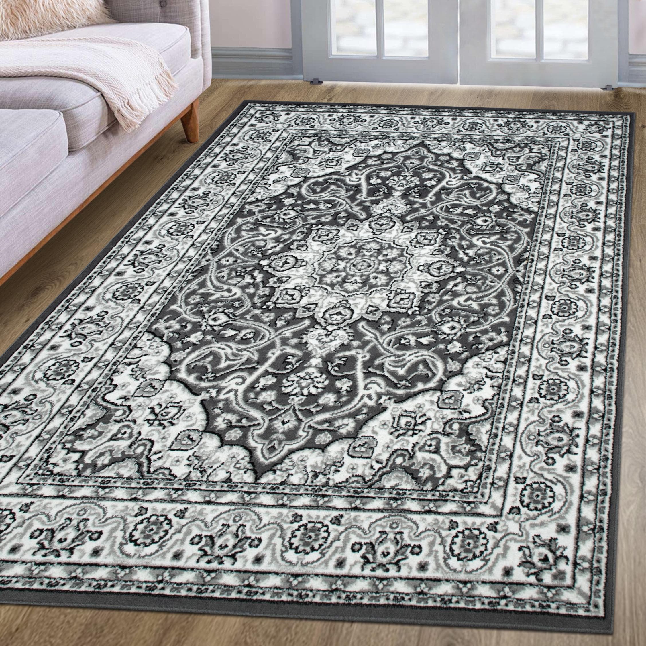 MY HOME Teppich Miane Orient-Design Kurzflor Grau
