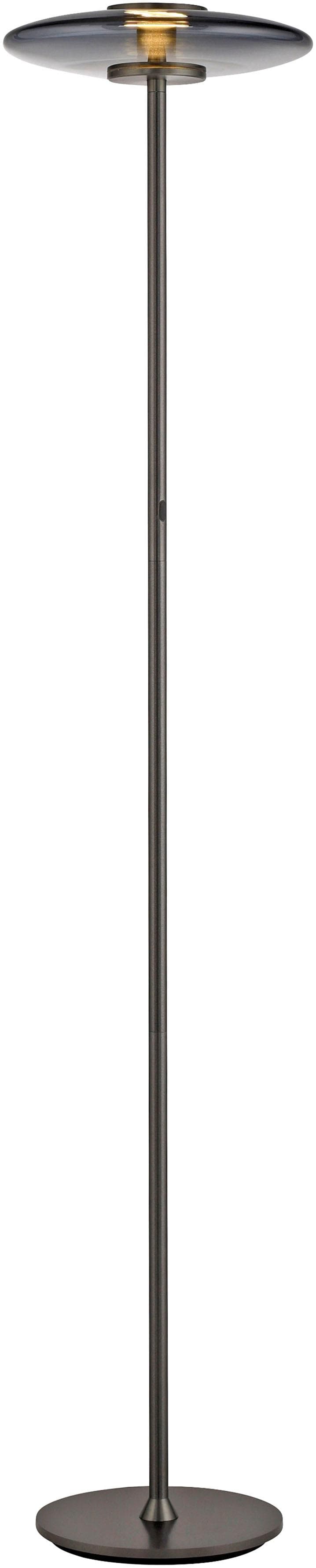 PURE LED-Stehleuchte Vitrum Grau Aluminium/Glas Touchdimmer