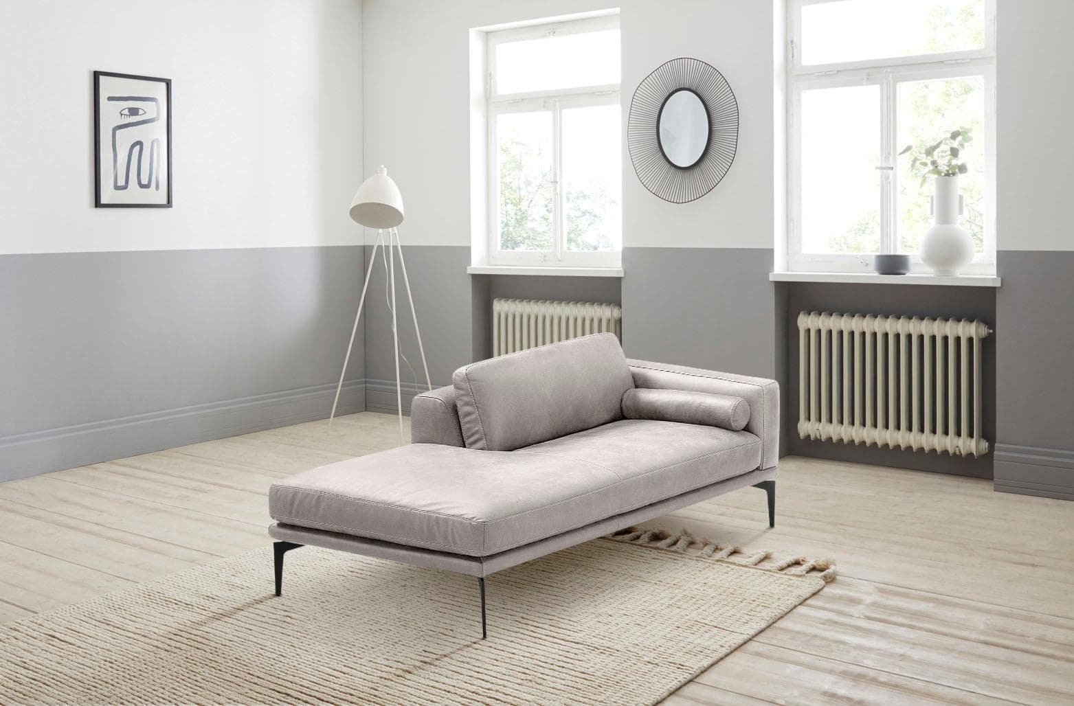 Ottomane EGOITALIANO Masu Echtes Leder Grau Handgefertigt Italien