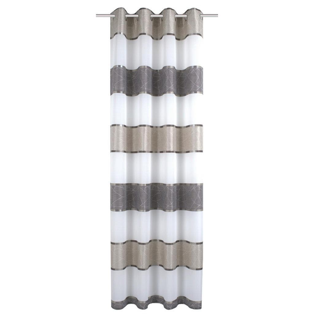 Ösenschal Walter Grau Taupe Streifen 140x145 cm
