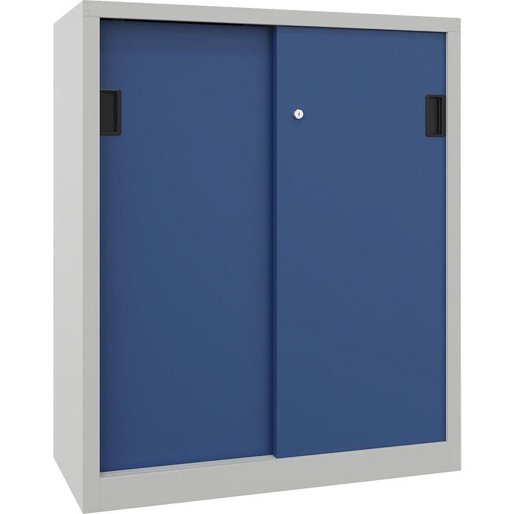 Pavoy Schiebetürenschrank 1200x1000x400 mm 2 Böden verzinkt RAL 7035/5010