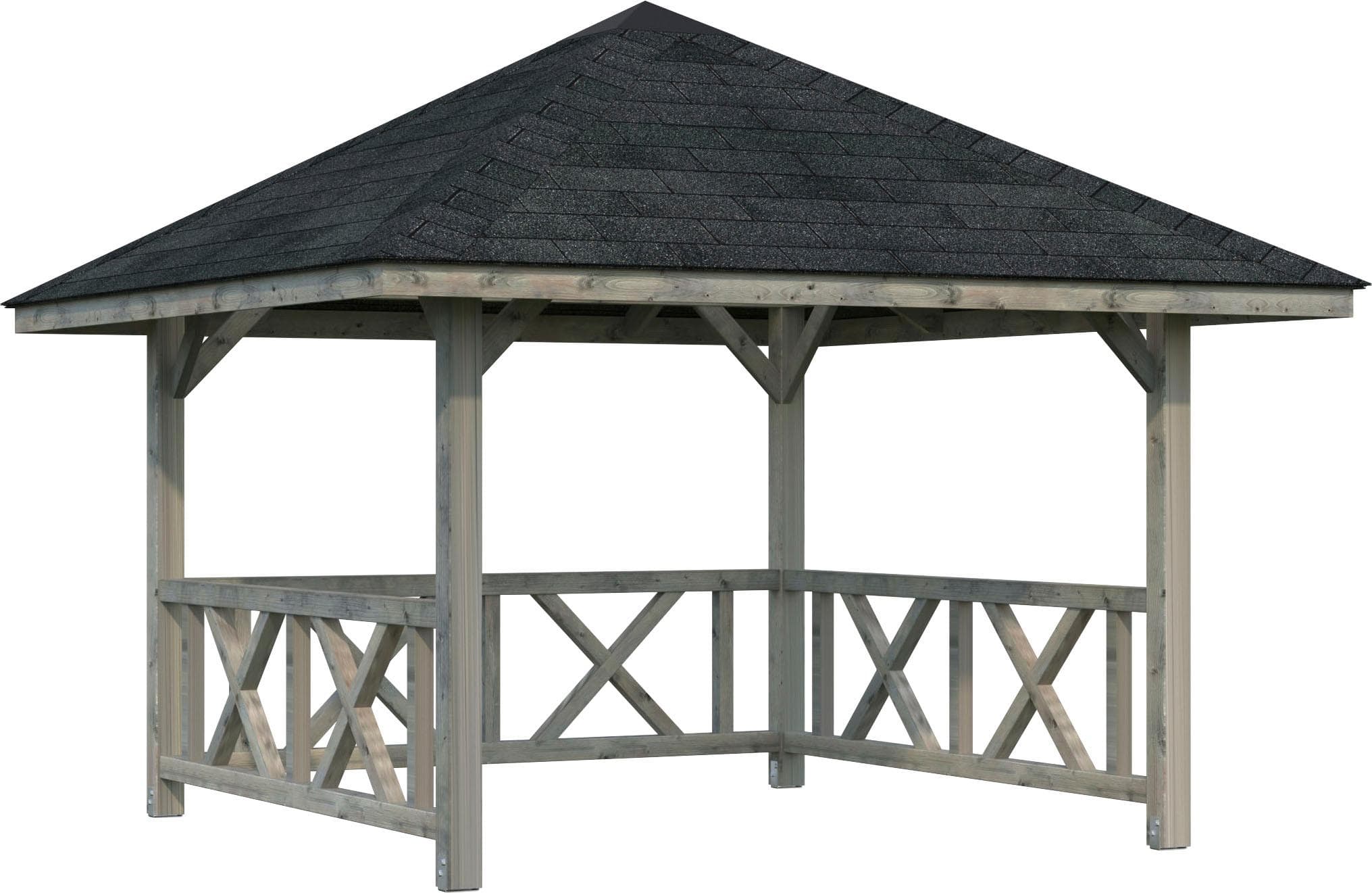 PALMAKO Holzpavillon Bianca 8,3 m² Grau Massivholz