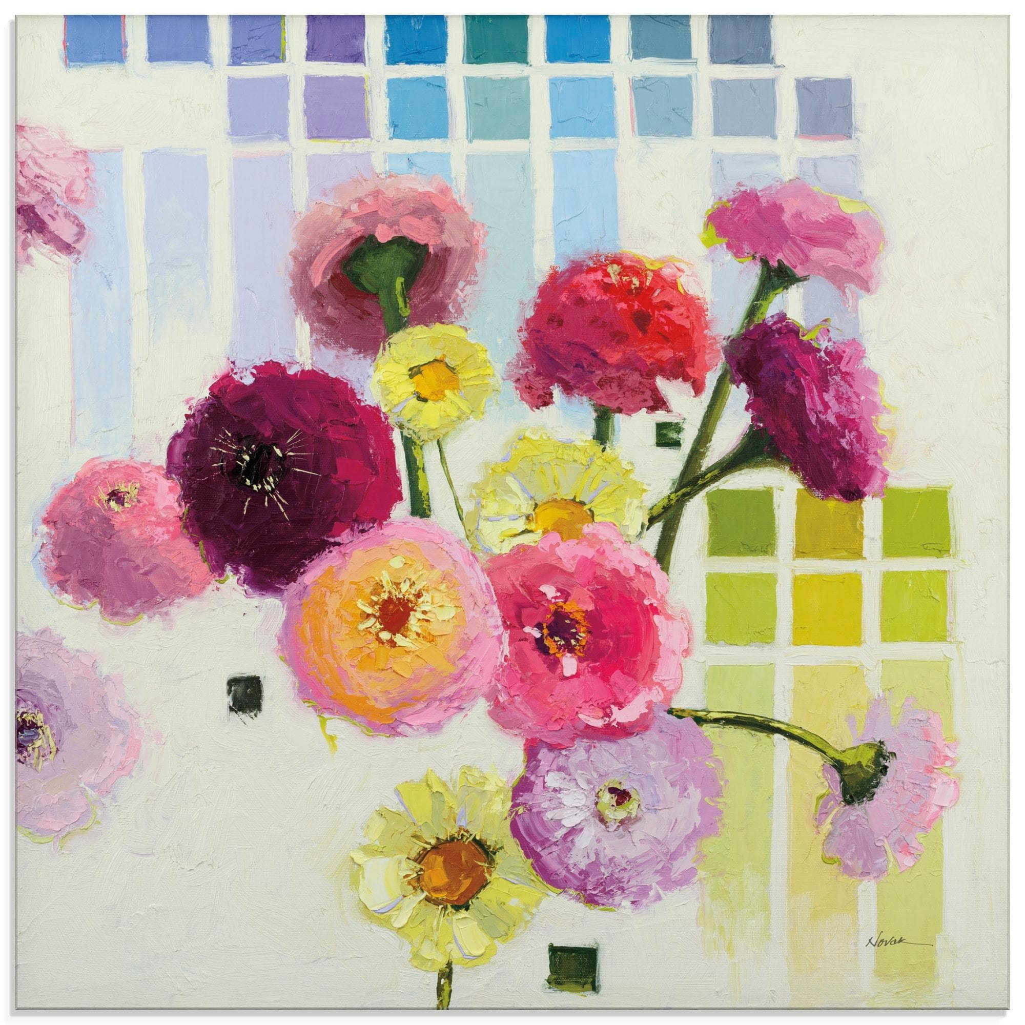 Glasbild ARTLAND Color Chart II Bunt