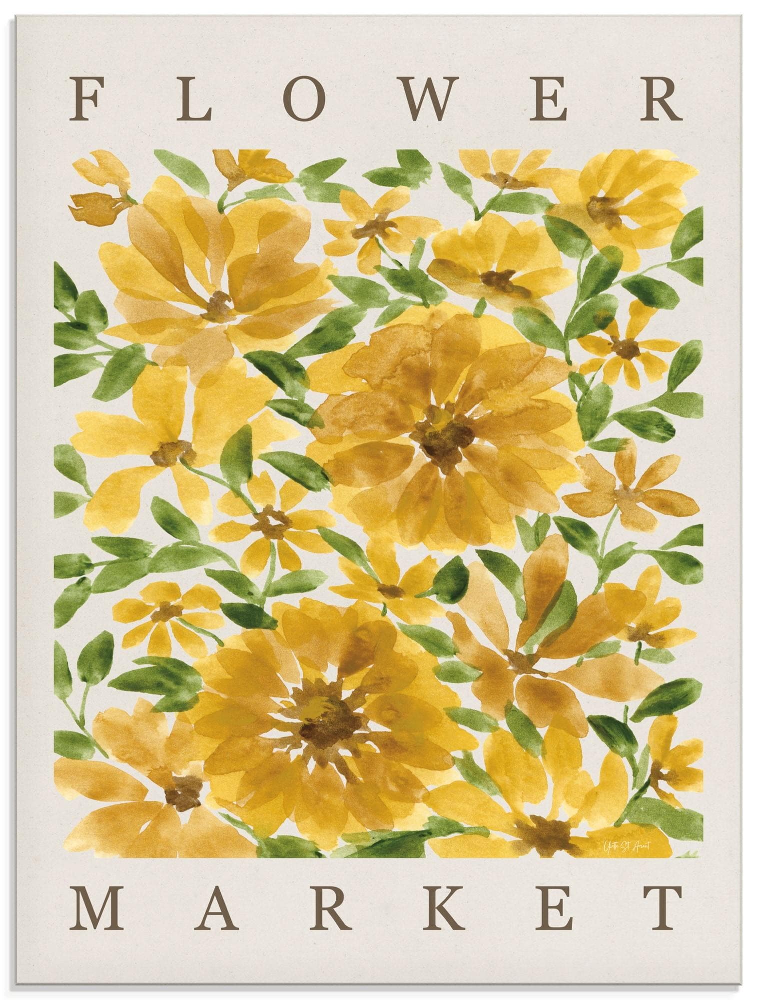 ARTLAND Glasbild "Sunflower Blooms" Gelb