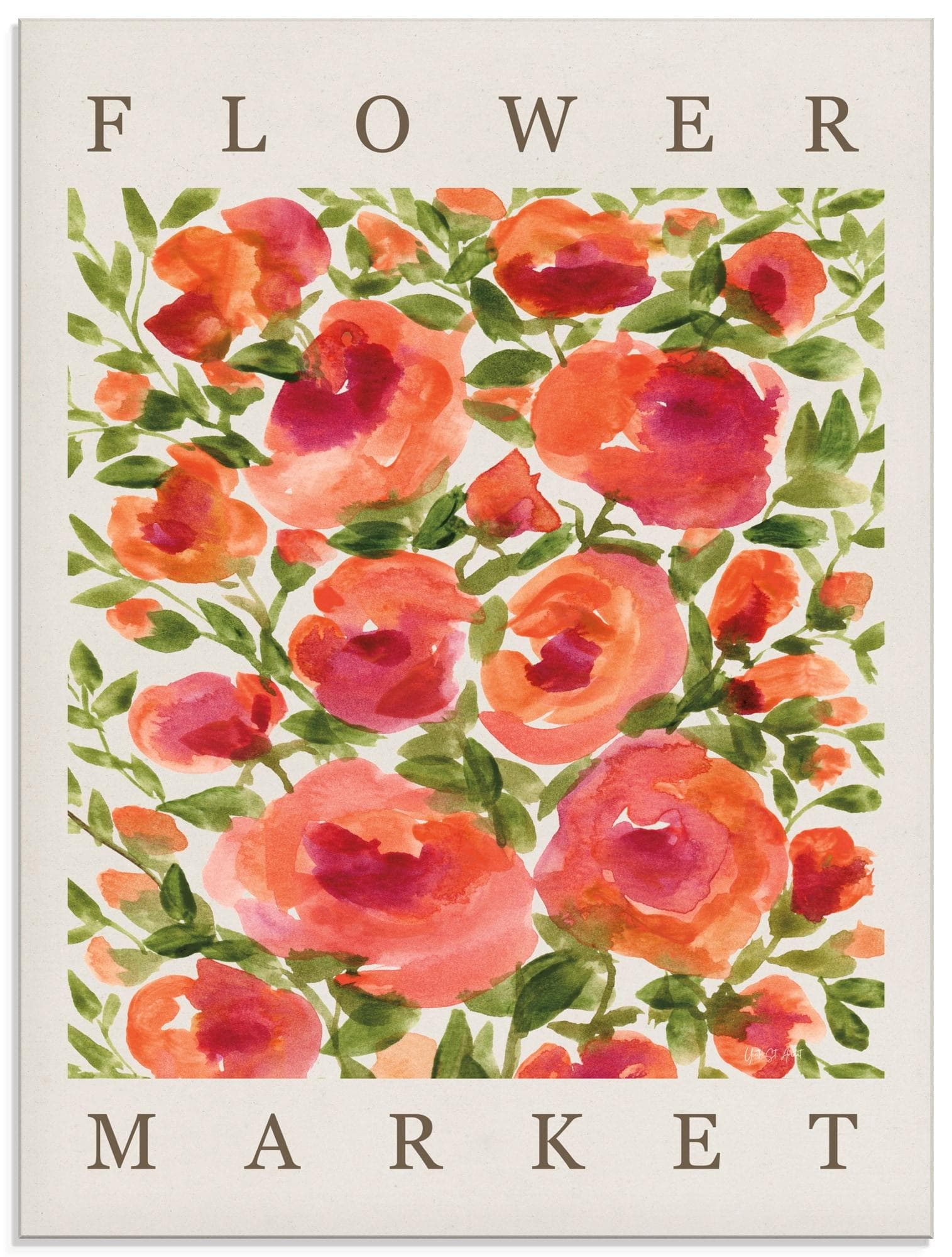 Glasbild Coral Blooms Rot ARTLAND