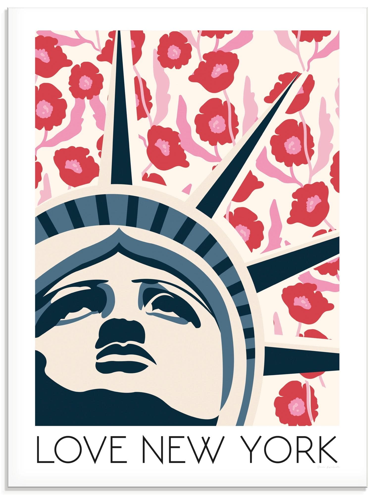 Artland Glasbild Love New York Rot