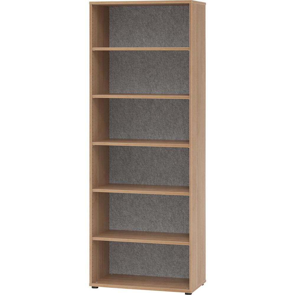 Kaiserkraft ANNY-AC Büroregal mit Akustik-Rückwand Nussbaum-Dekor