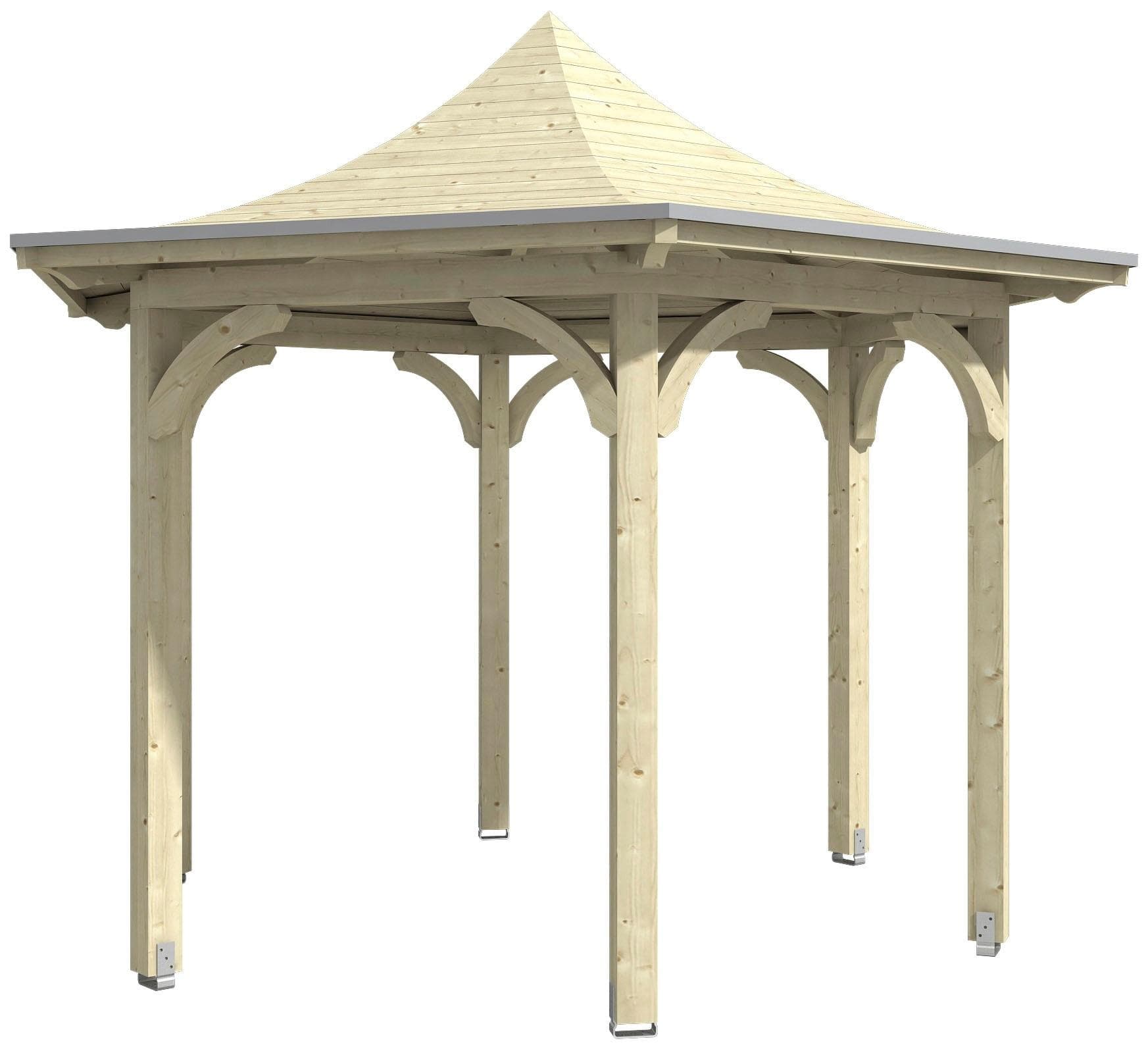 SKAN HOLZ Pavillon Versailles 6-Eck Beige/Braun Leimholz