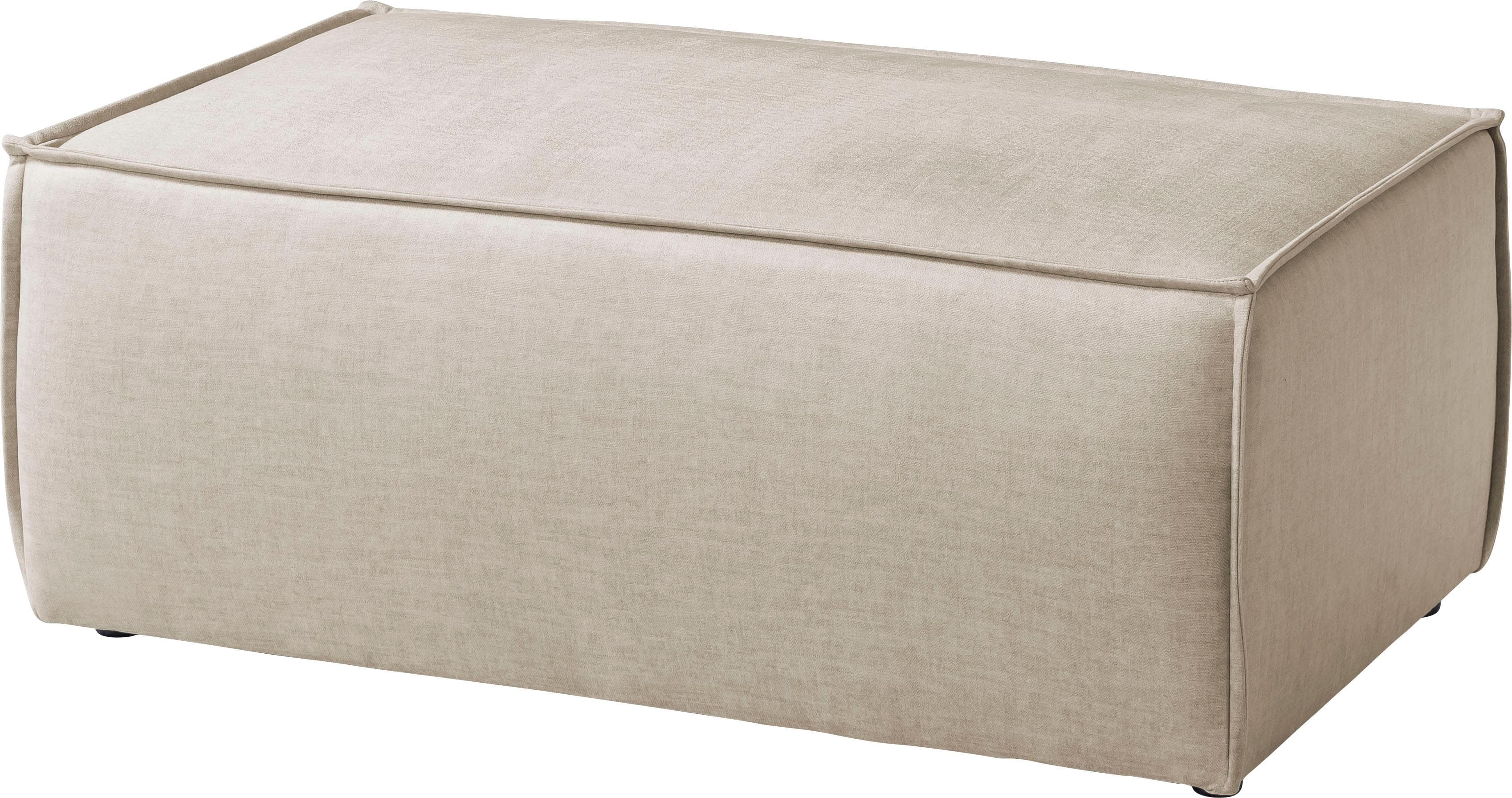 HOME AFFAIRE Polsterhocker Sherwood Beige Samtvelours