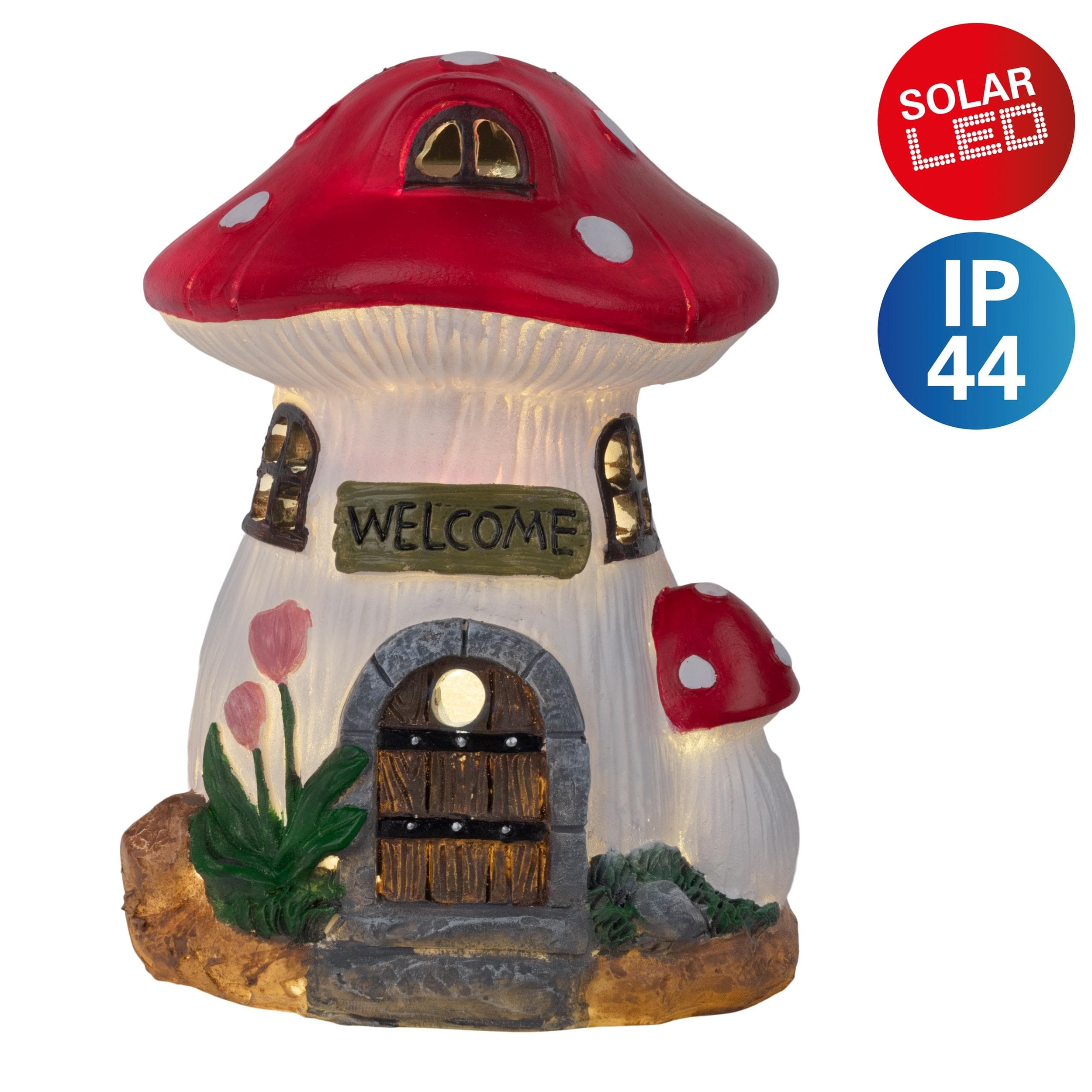 NÄVE LED Solarleuchte Mushroom Bunt Warmweiß