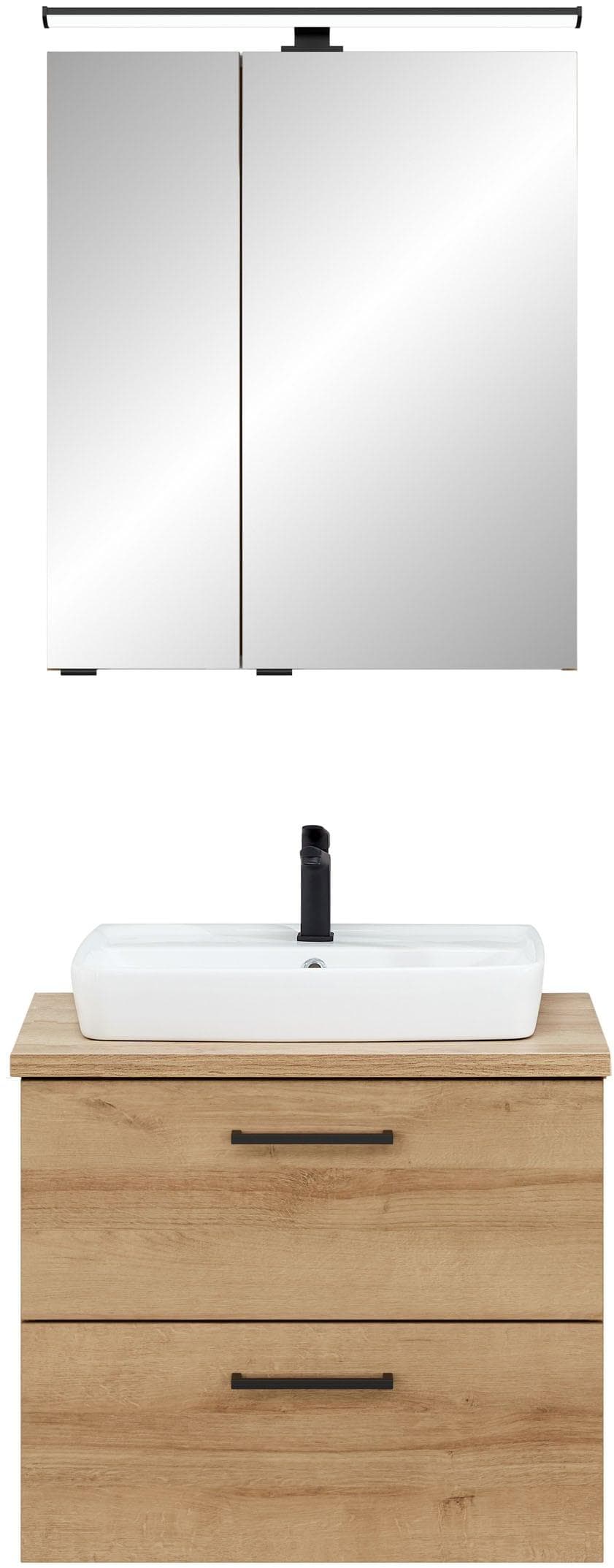 Badezimmer-Set SAPHIR 3-tlg. mit Waschtisch, Unterschrank & Spiegelschrank