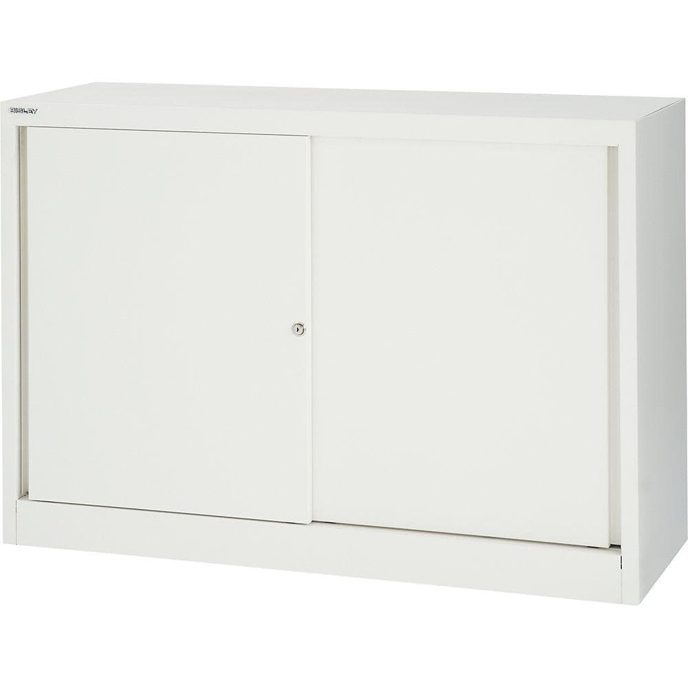 BISLEY Schiebetürenschrank ECO 1200mm Weiß mit Fachboden