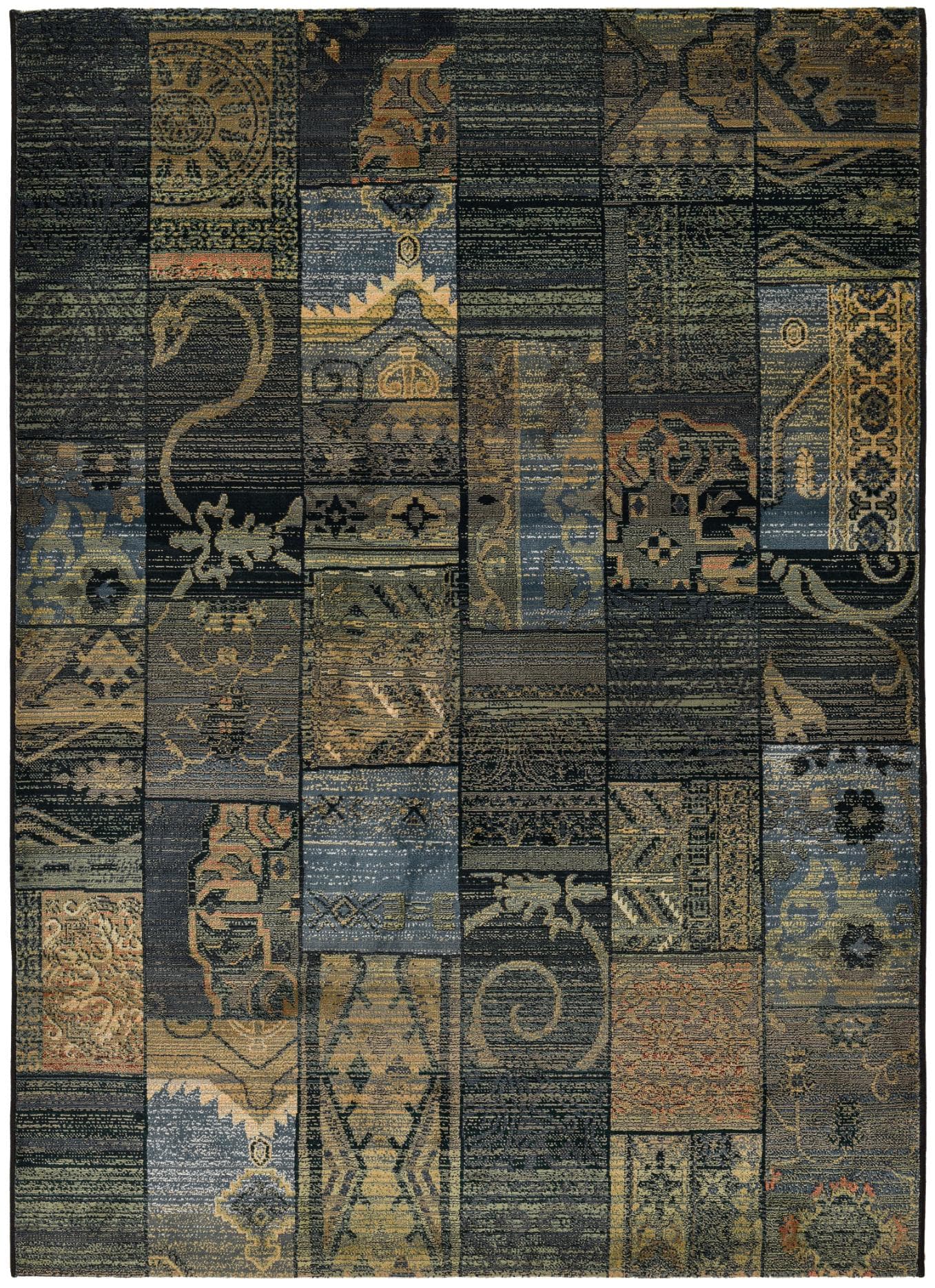 THEKO Gabiro 5504 Teppich Blau Melange-Effekt Gewebt