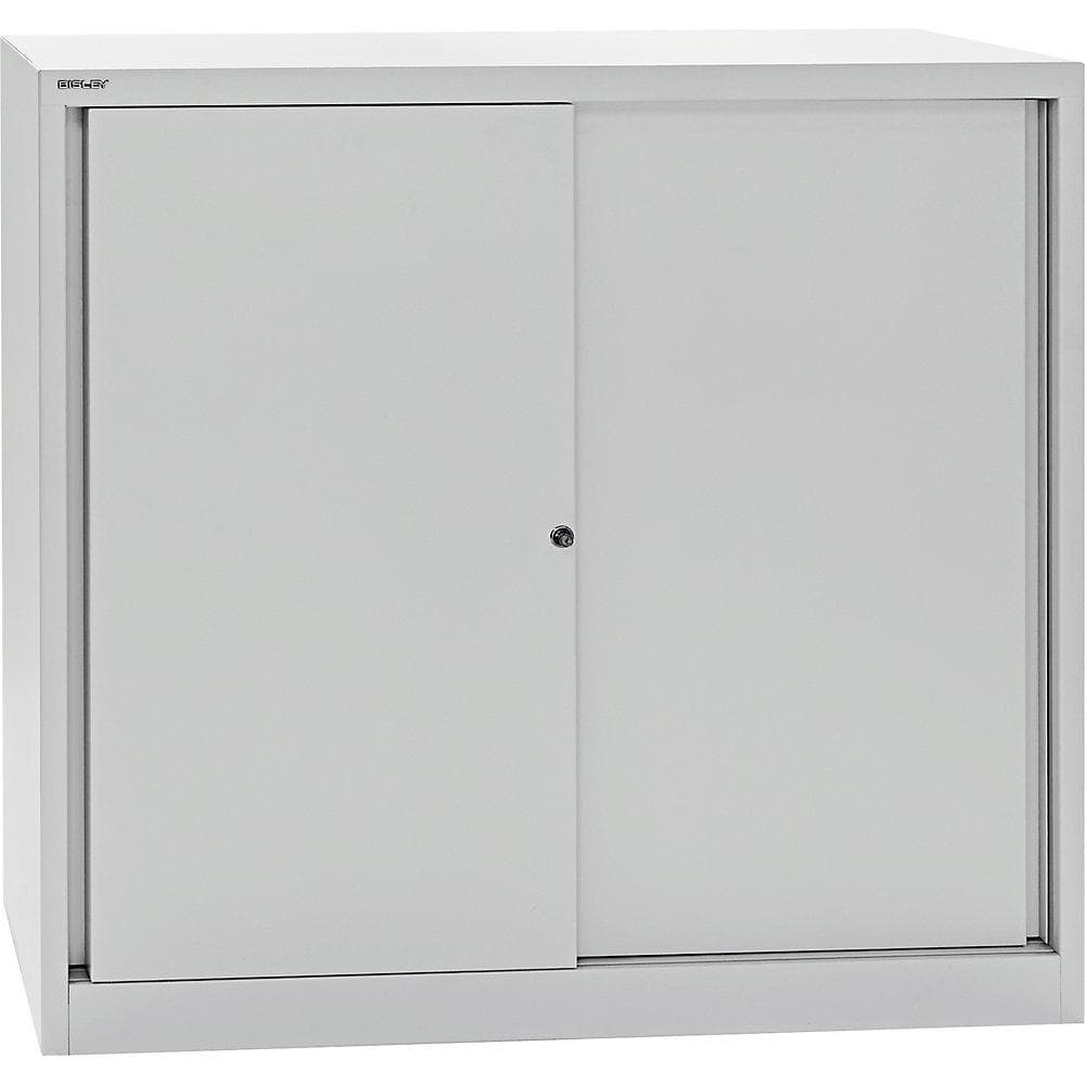 BISLEY Schiebetürenschrank ECO lichtgrau mit 2 Fachböden
