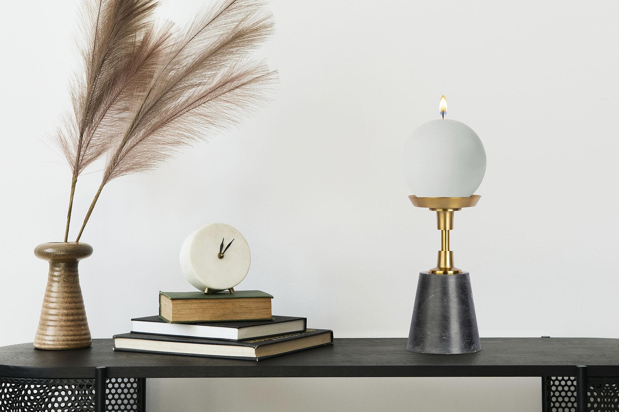 KAYOOM Kerzenständer Fayya 125 Gold Schwarz Aluminium Marmor