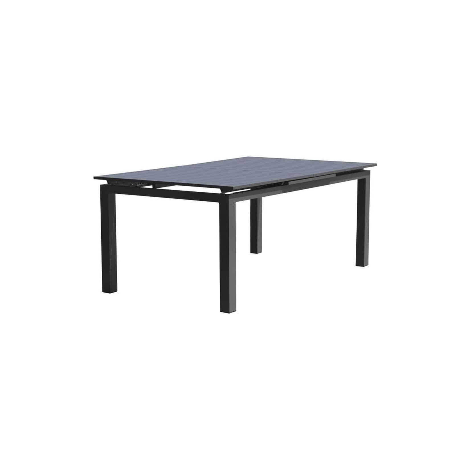 DCB GARDEN Ausziehbarer Gartentisch Aluminium Anthrazitgrau 10 Personen