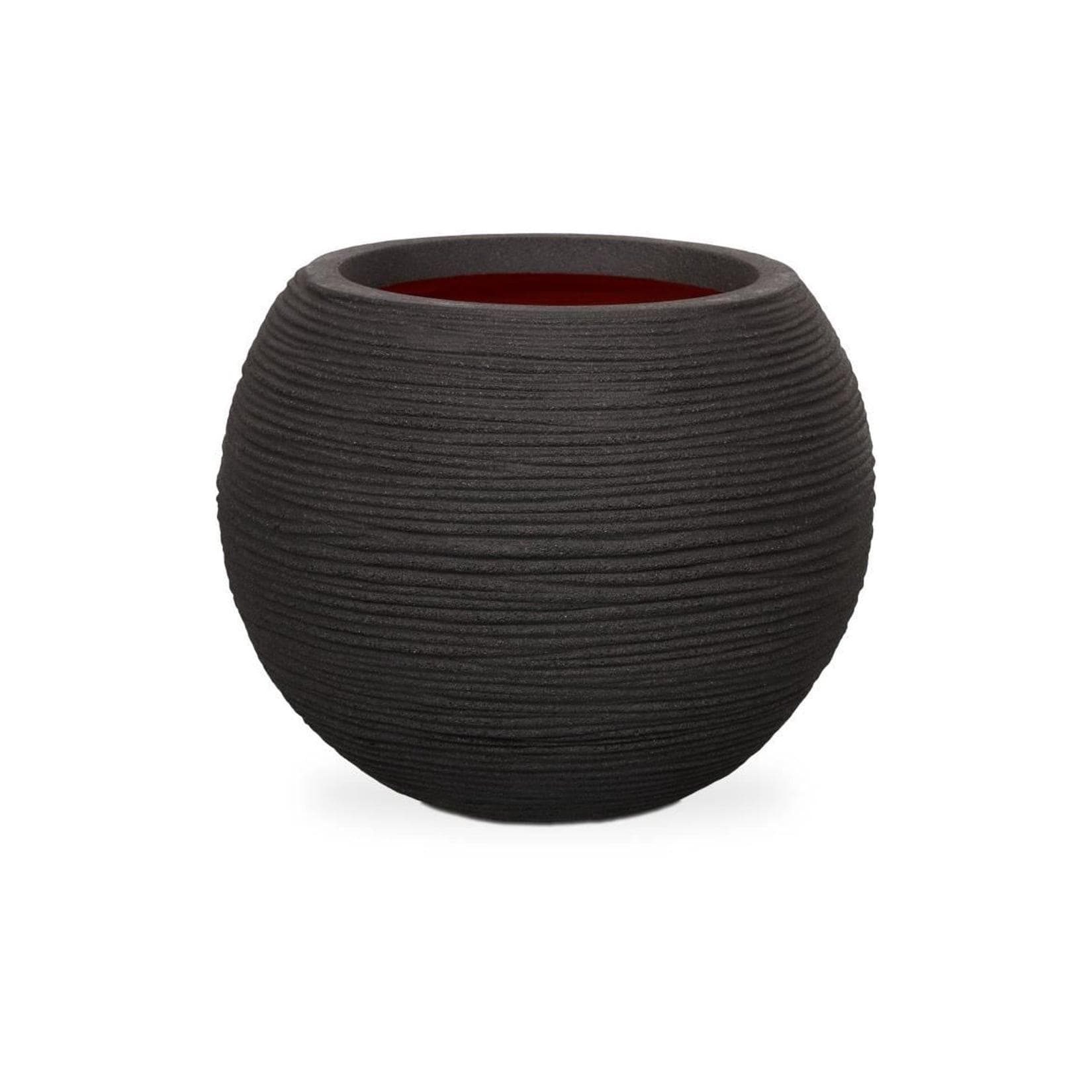 Capi Europe Blumentopf Nature Rib rund 40x32 cm schwarz