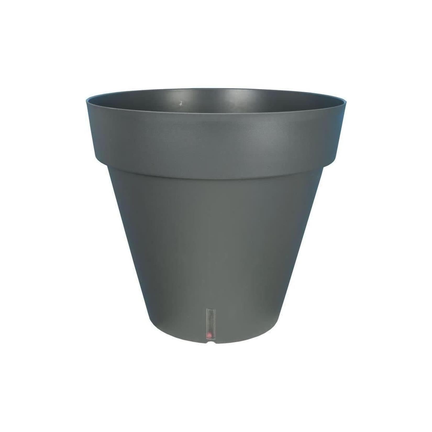 RIVIERA LOFT Runder Blumenkasten Grau Kunststoff