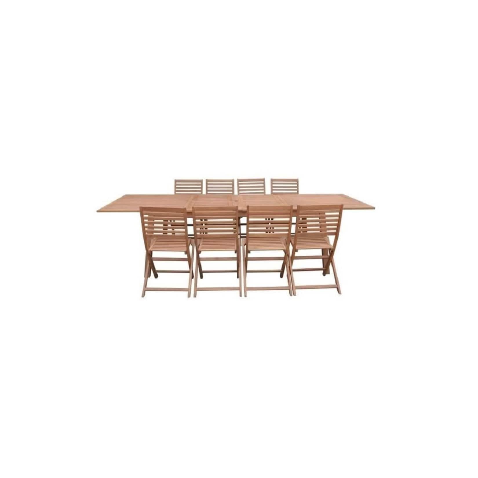 CALVI Garten-Essgruppe 8-12 Pers. Ausziehbarer Tisch Eukalyptus