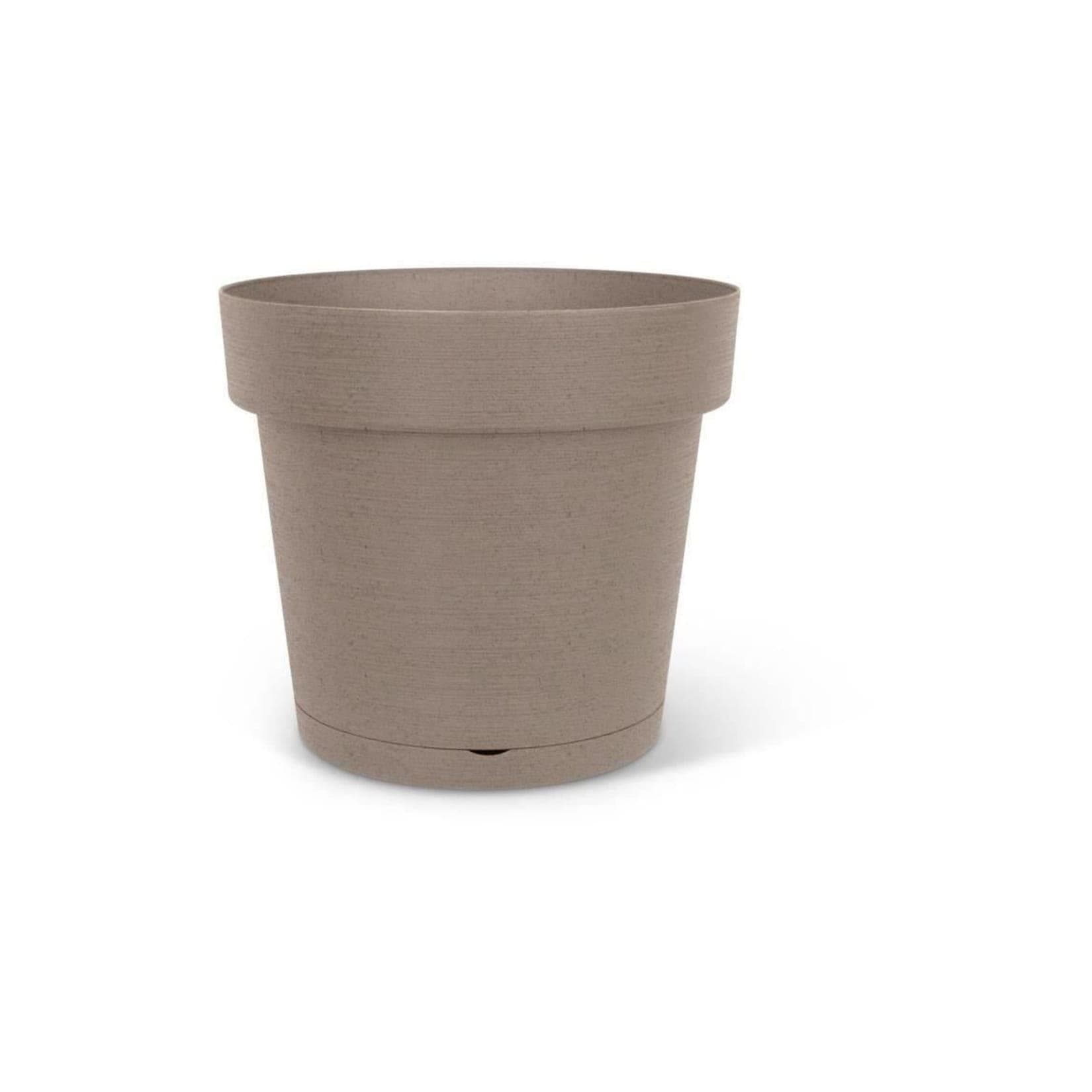 GARDEN ID Wasserauffangtopf Taupe 40 cm mit Holz