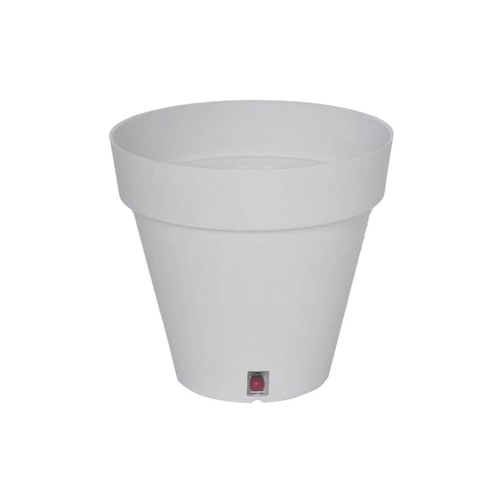 RIVIERA LOFT Runder Blumenkasten Kunststoff Weiß 30 cm