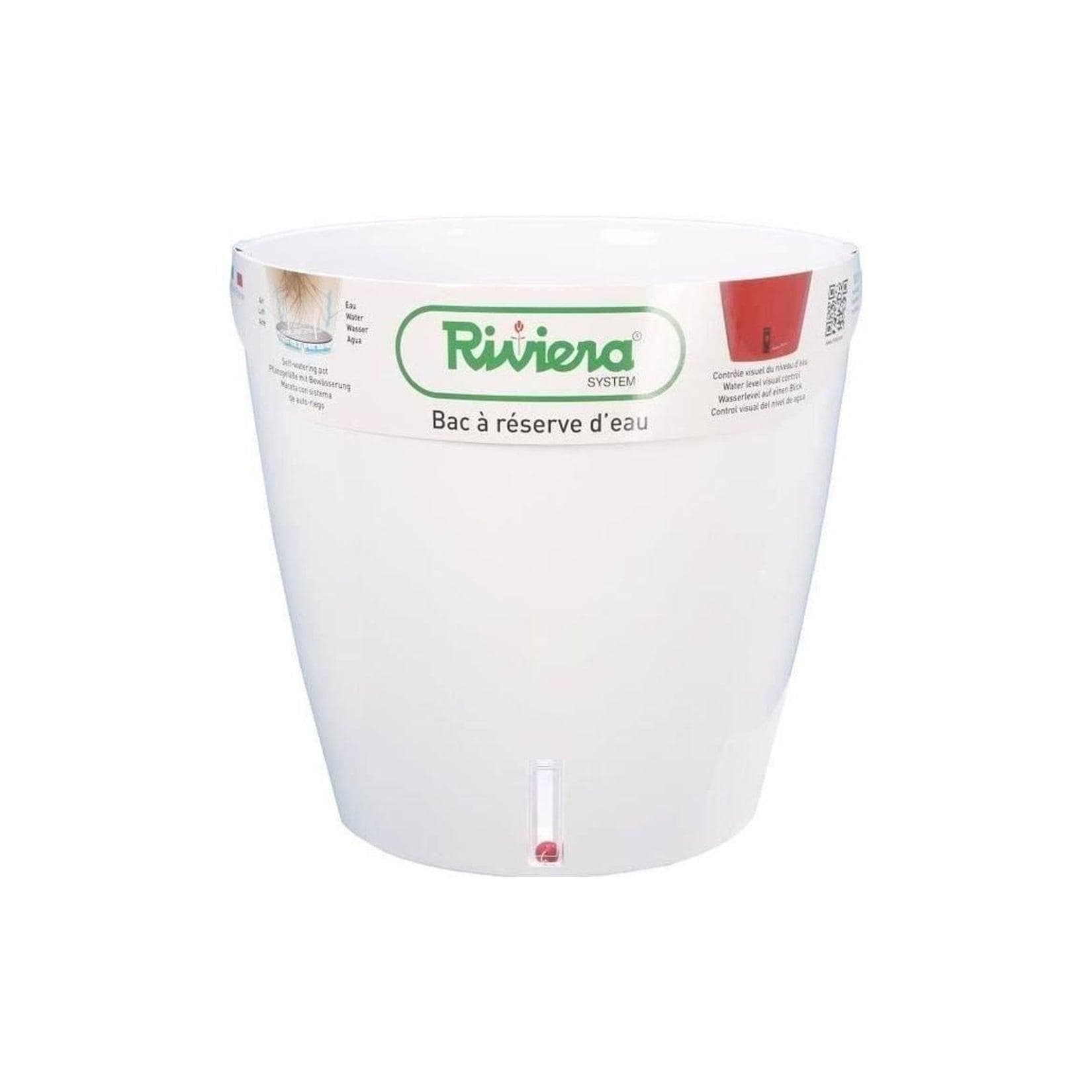 RIVIERA Eva Blumentopf Rund Weiß Kunststoff Ø 31 cm
