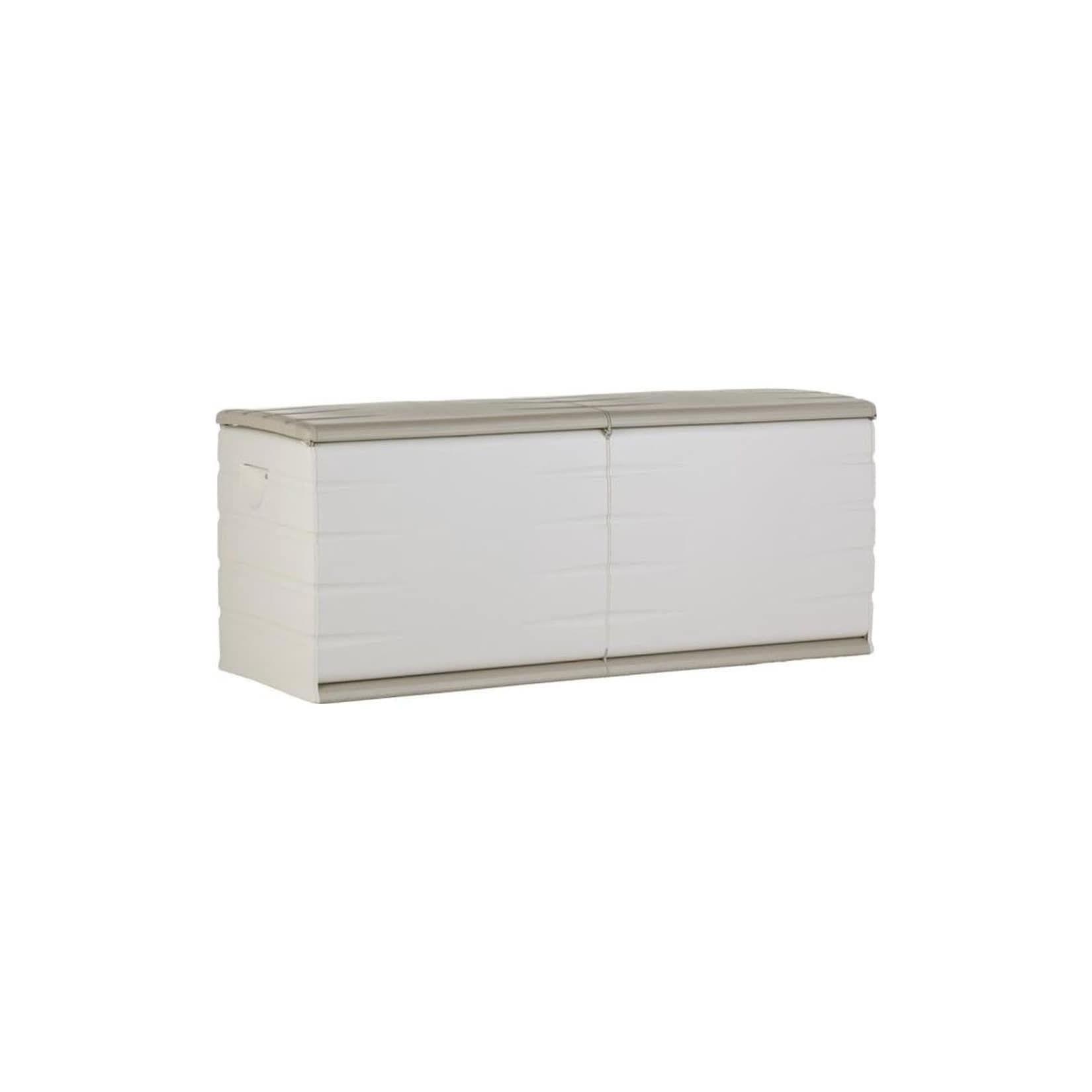 PLASTIKEN Truhe 450L Beige mit Rollen und Schloss