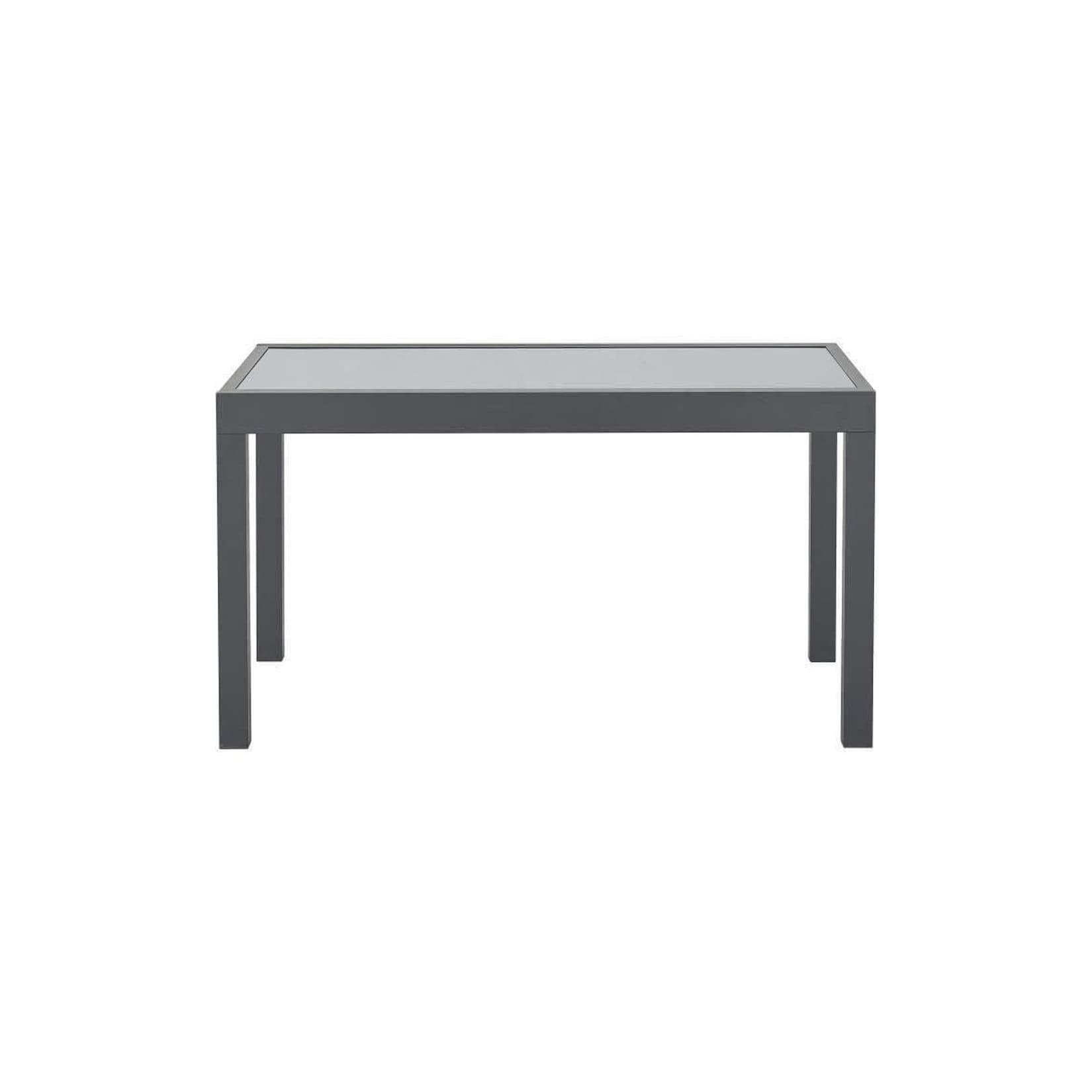 CALVI Ausziehbarer Gartentisch Aluminium Glas
