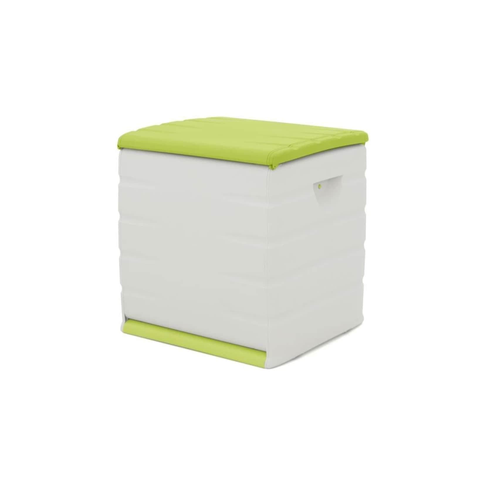 PLASTIKEN Abschließbare Aufbewahrungsbox mit Rollen 190l Beige/Pistazie