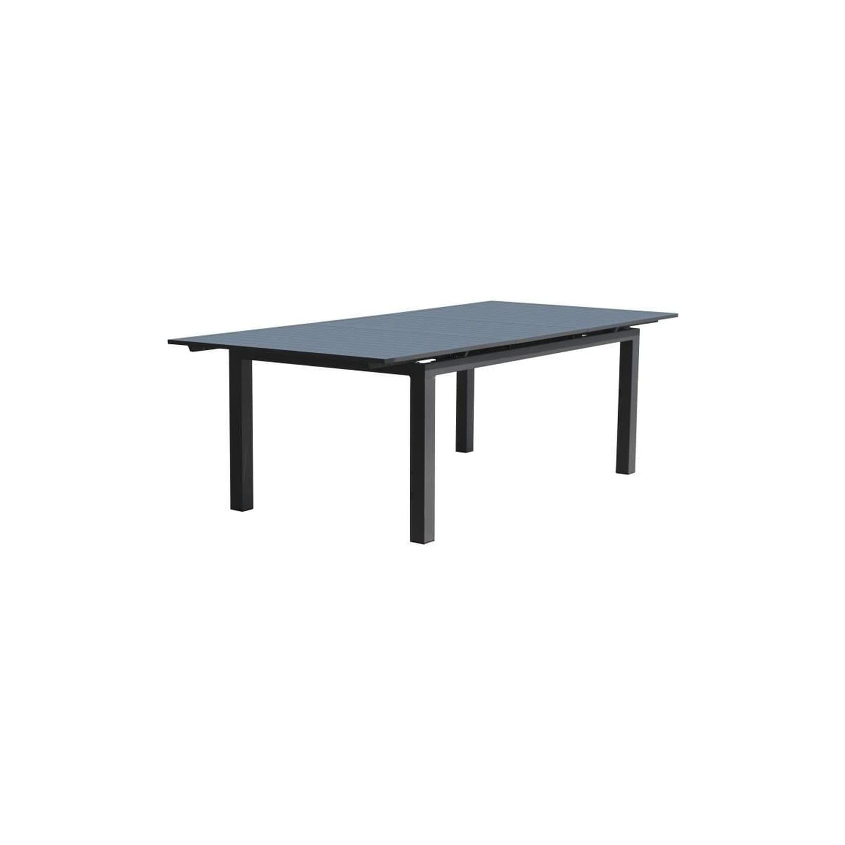 DCB GARDEN Ausziehbarer Gartentisch Aluminium Anthrazitgrau 12 Plätze