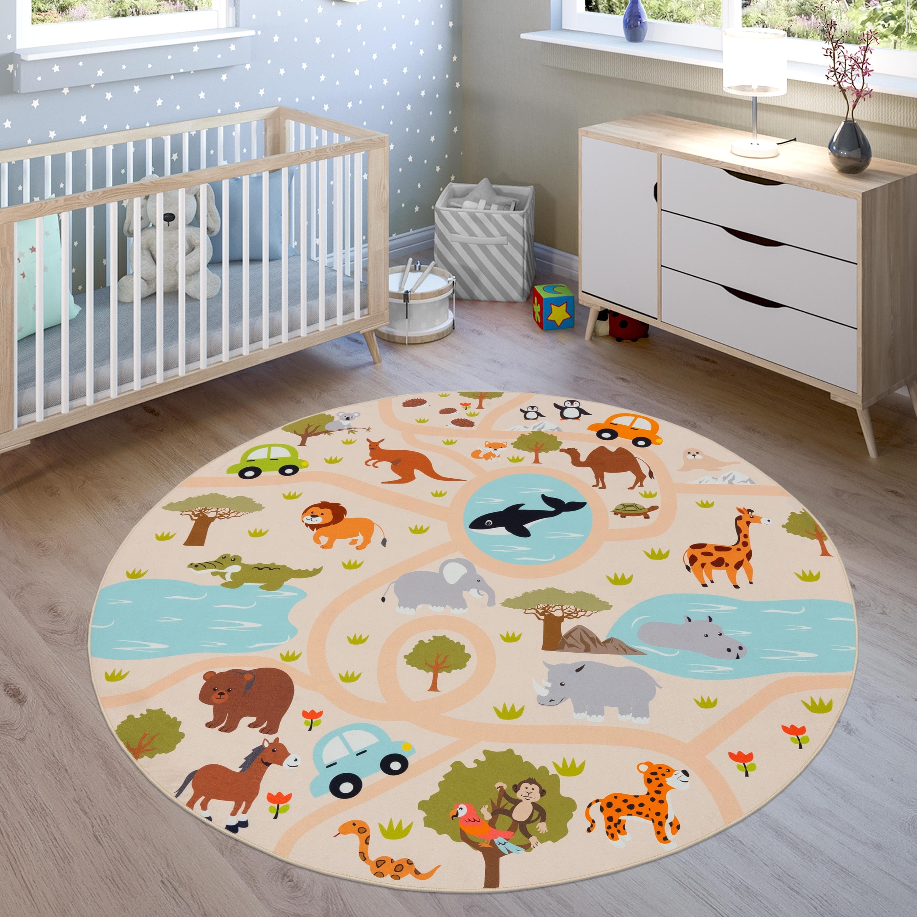 PACO HOME Kinderteppich Bino 580 Bunt Rund 160cm