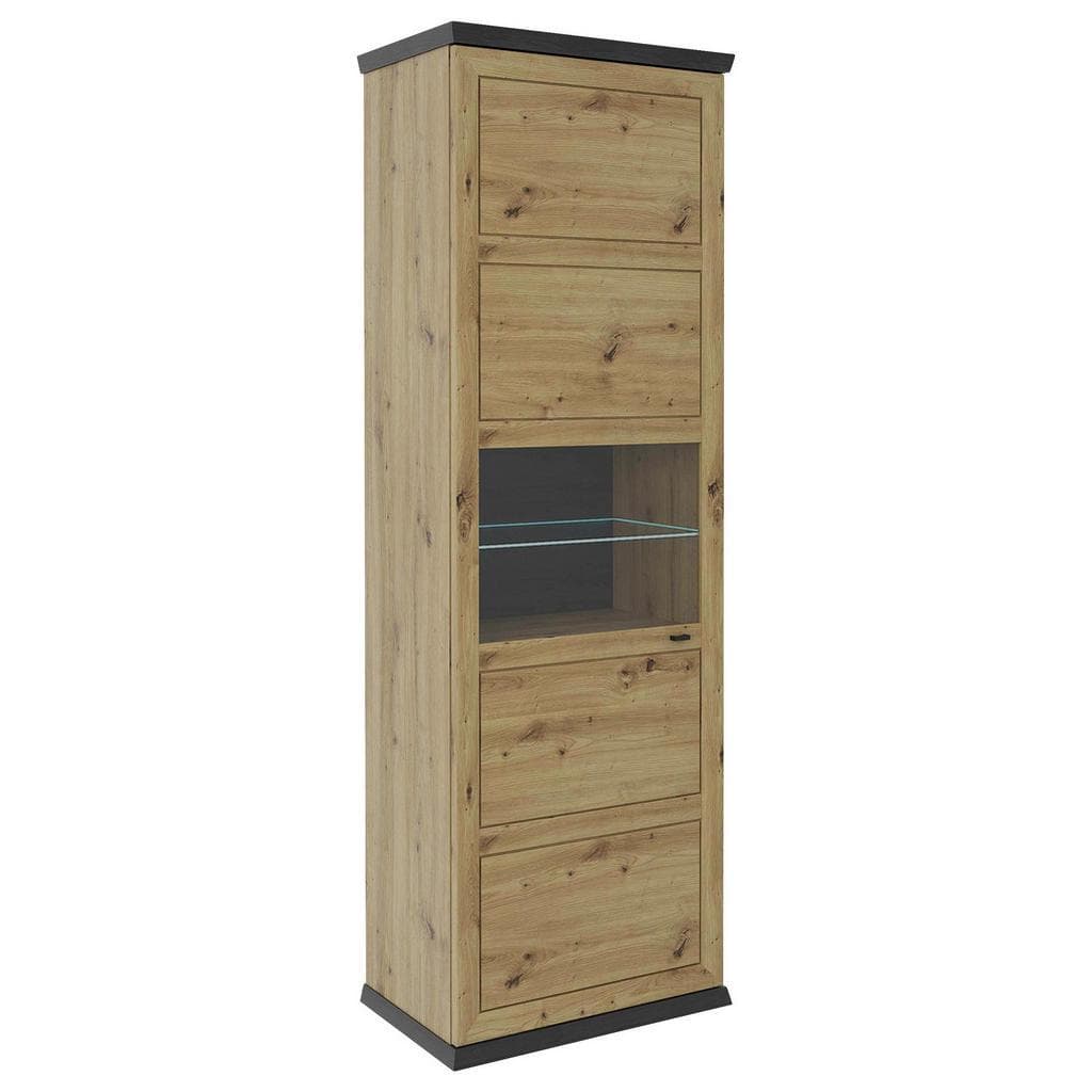Hom'In Vitrine Dunkelgrau Eiche Artisan Industrial