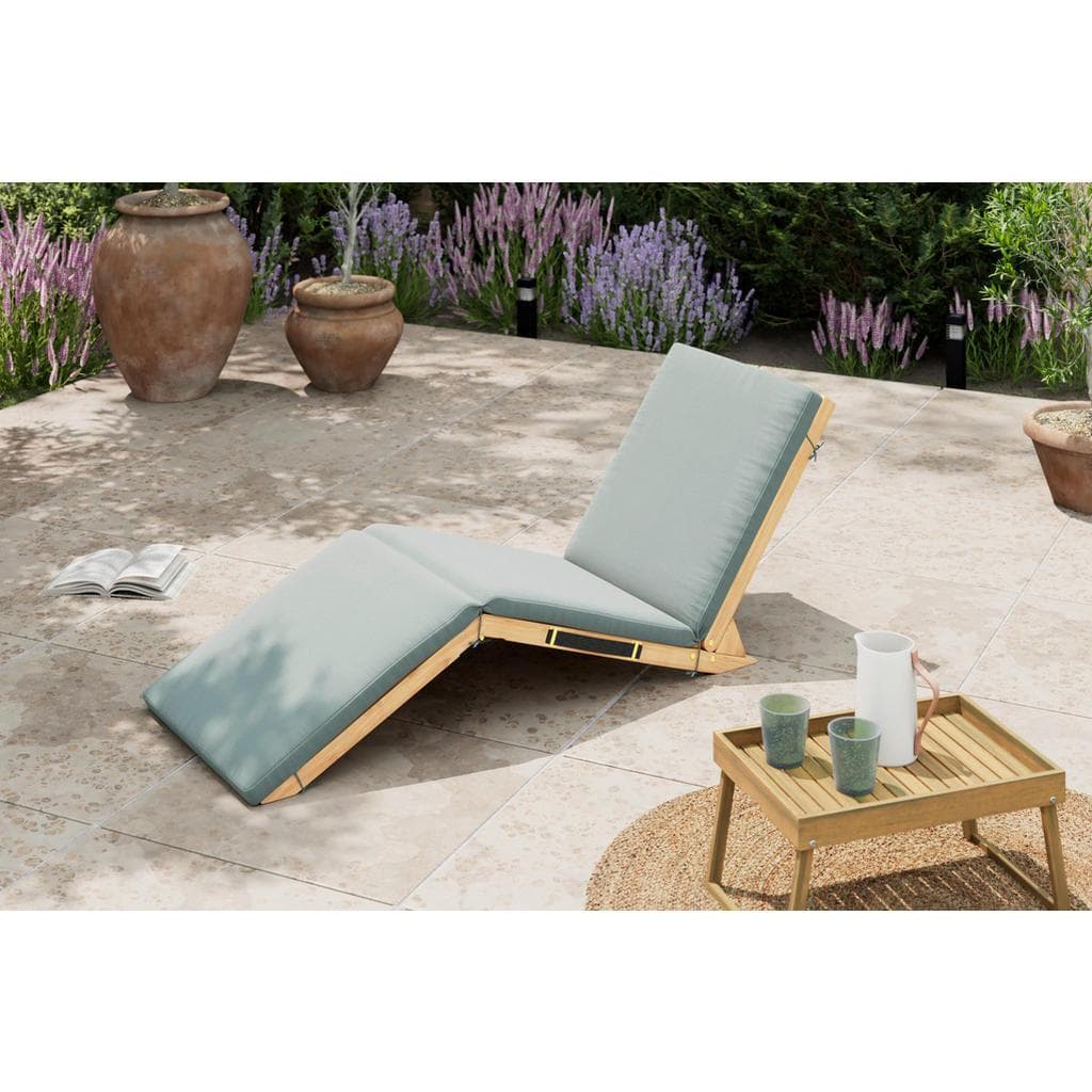 Ambia Garden Gartenliege Grau Akazie massiv mit Auflage