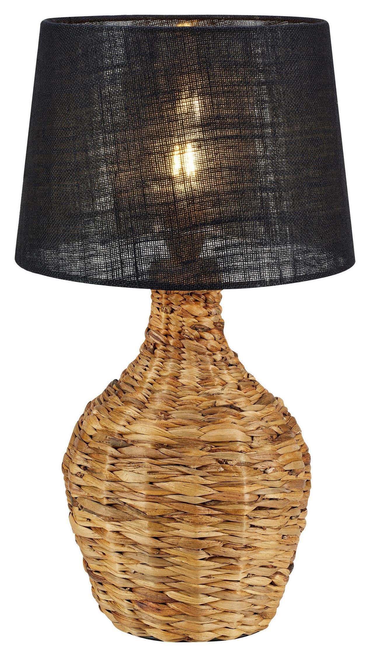 Tischlampe Paglia Rattan/Jute Natur/Schwarz