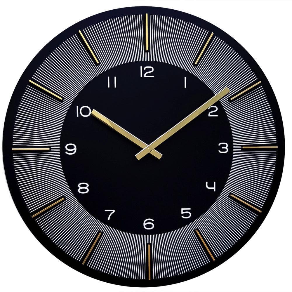 Nextime Wanduhr Gilbert Schwarz/Weiß/Gold