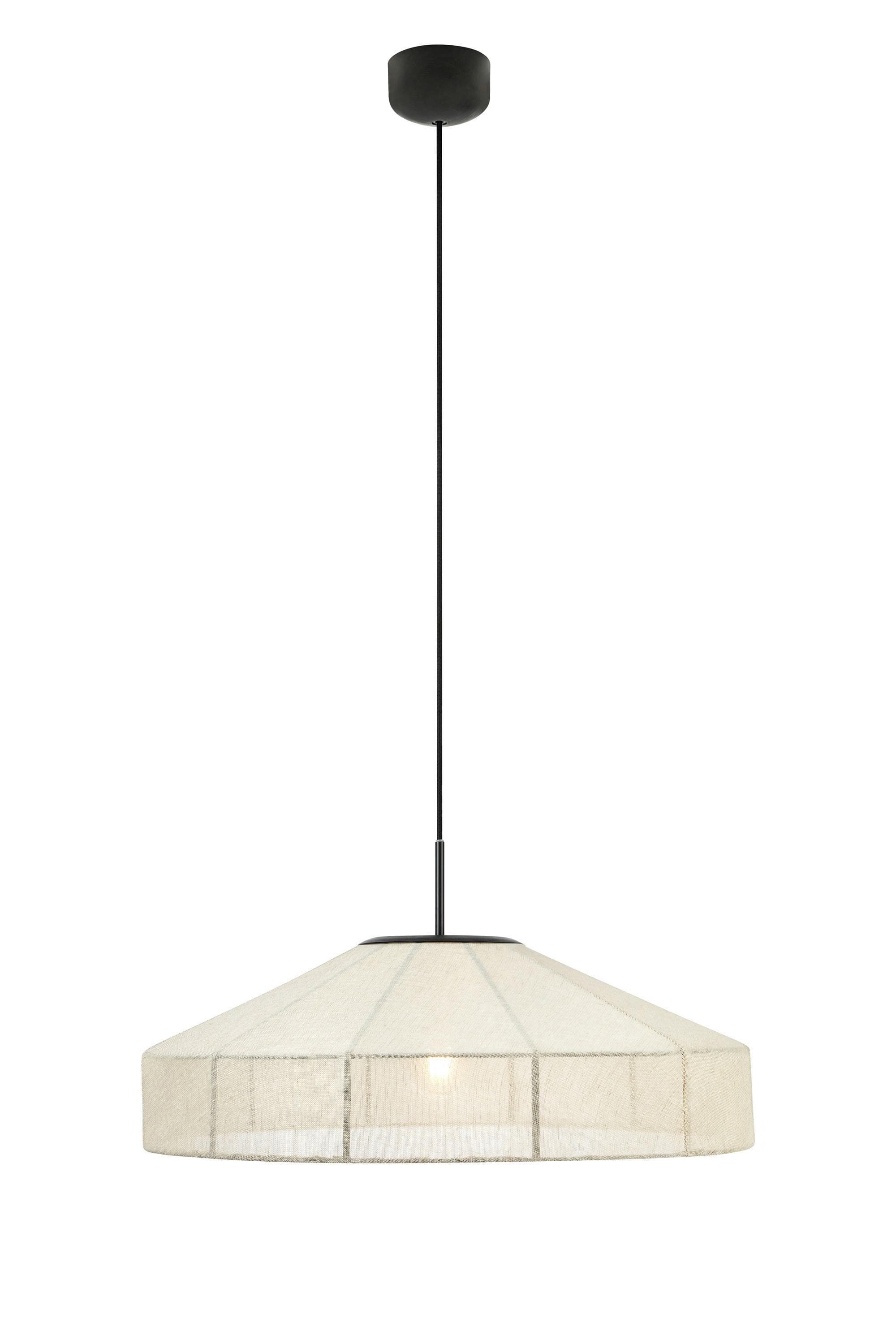 Hängelampe Alia Beige Schwarz Stoff Metall