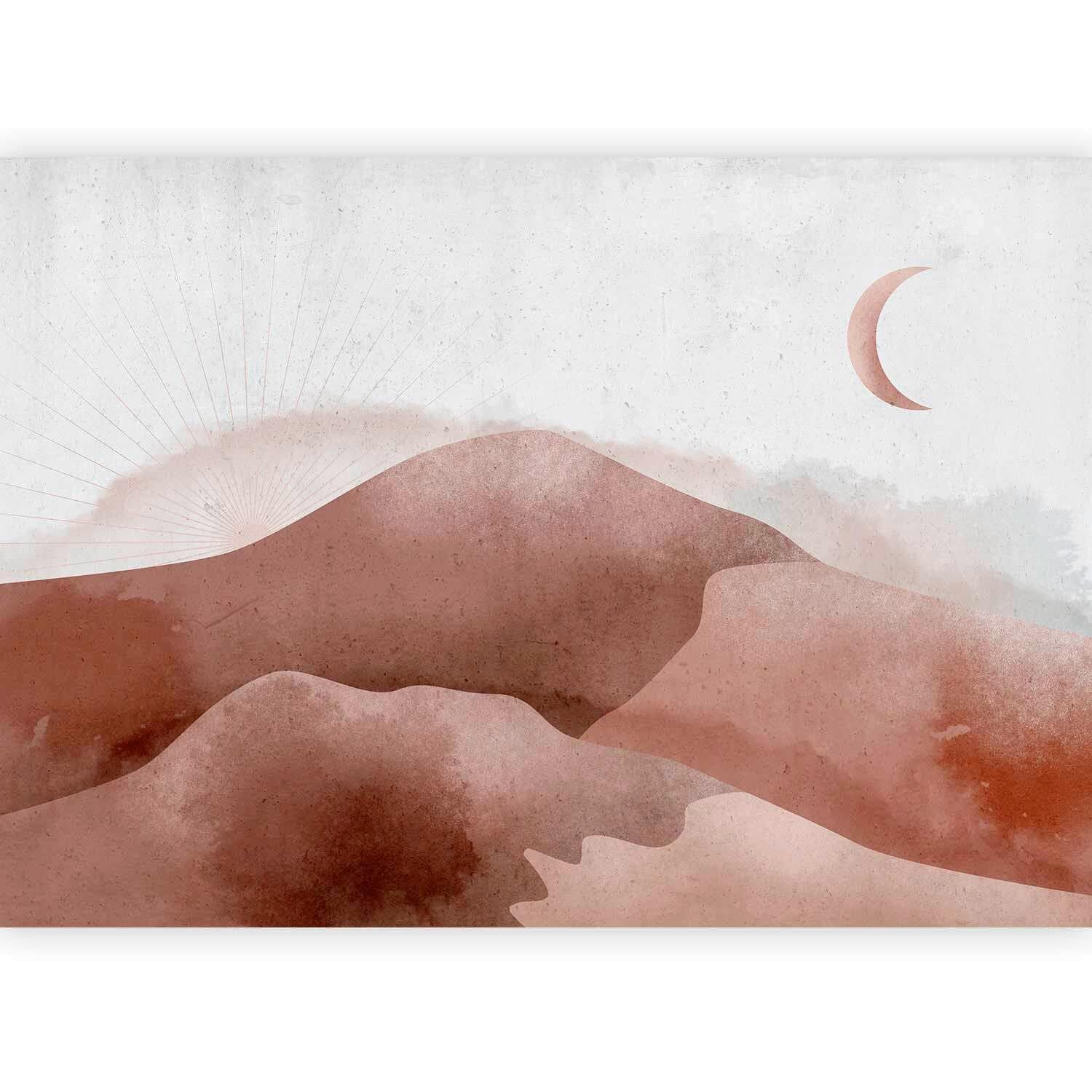 Artgeist Fototapete Desert Landscape Pink/Hellgrau